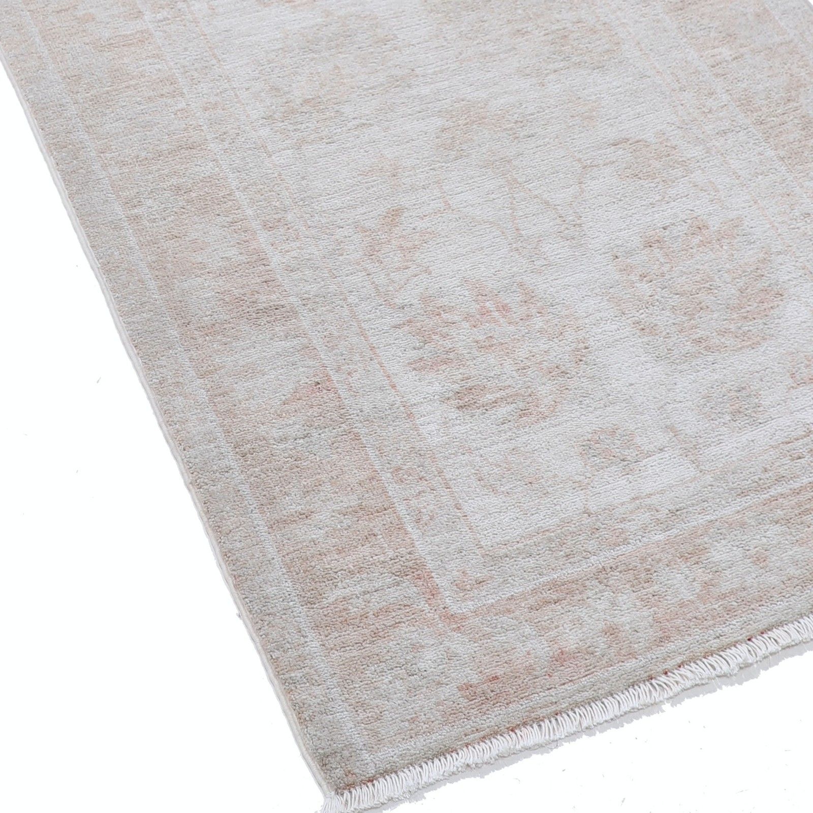 2.5x10.7 Ft Handknotted Hallway Runner Rug. Beige Corridor Rug. Wool Kitchen Rug photo vinterior