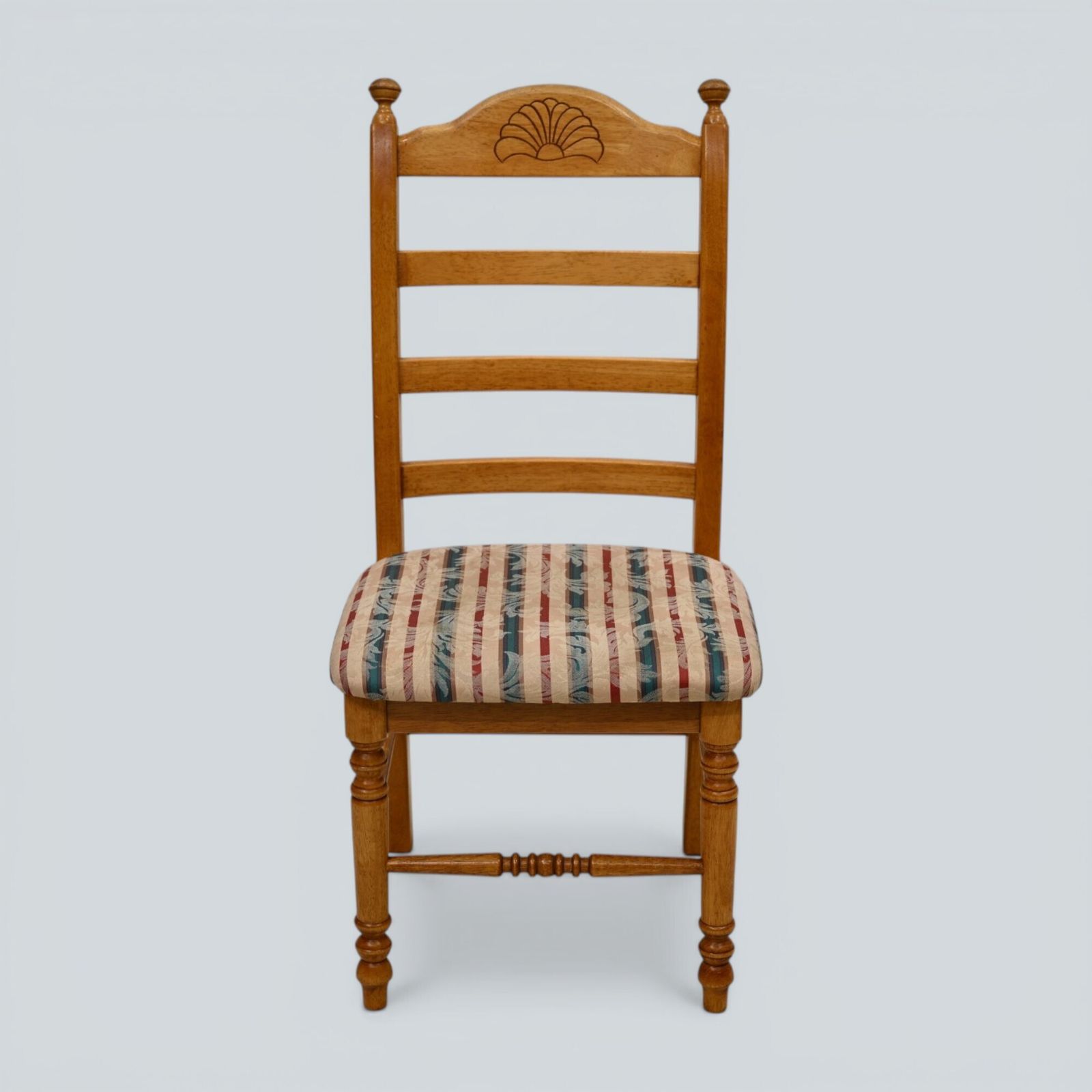 Set Of 6 Dining Chairs Ladder Back Country Beech Padded Seats Free Uk Delivery* photo for sale