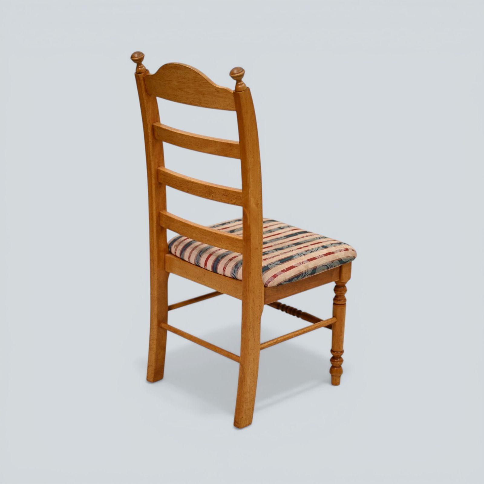 Set Of 6 Dining Chairs Ladder Back Country Beech Padded Seats Free Uk Delivery* photo vintage