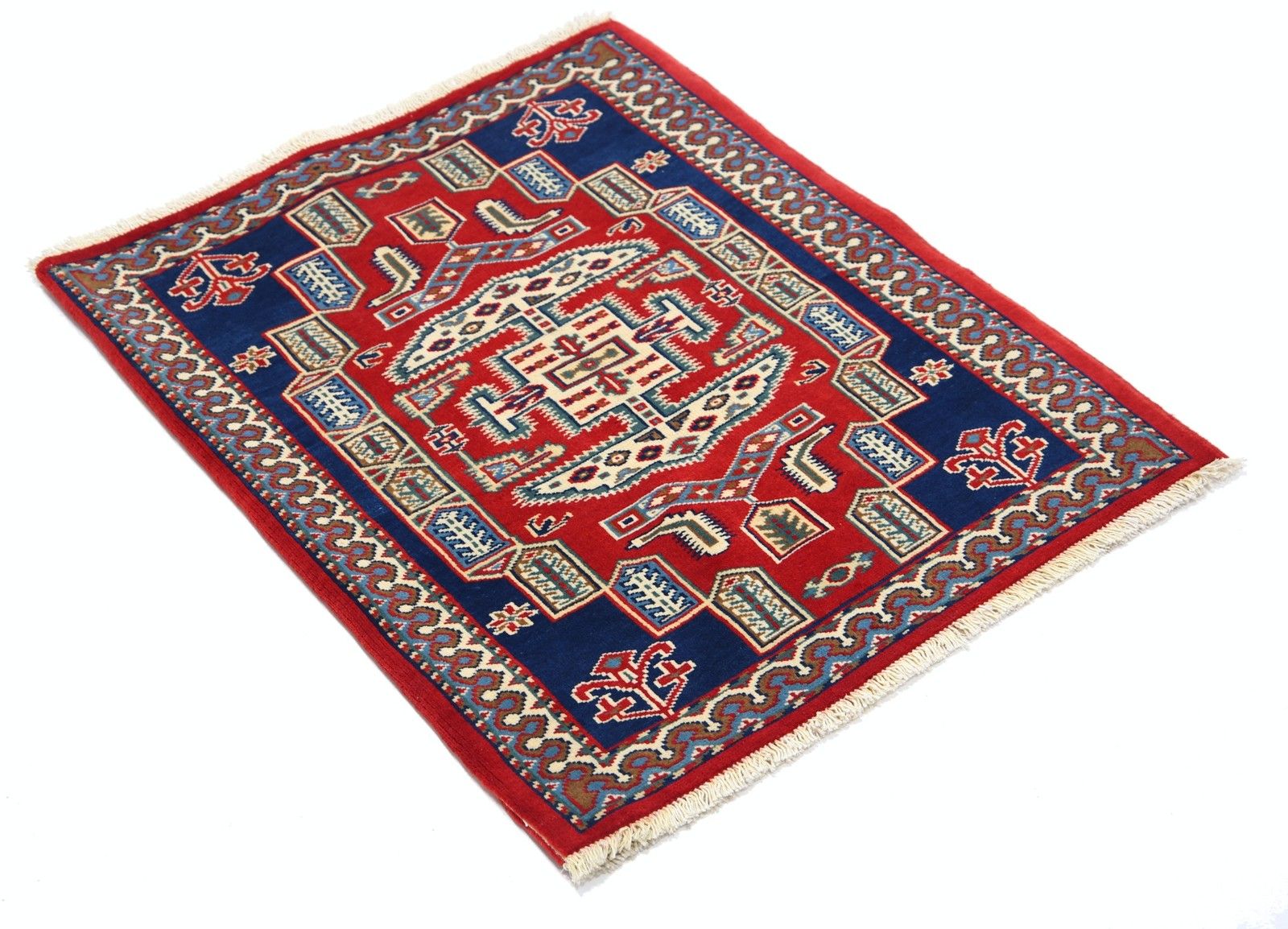 2x2,6 ft rood handgeknoopt accentkleed voor slaapkamer en entree. Vloerbedekking photo furniture