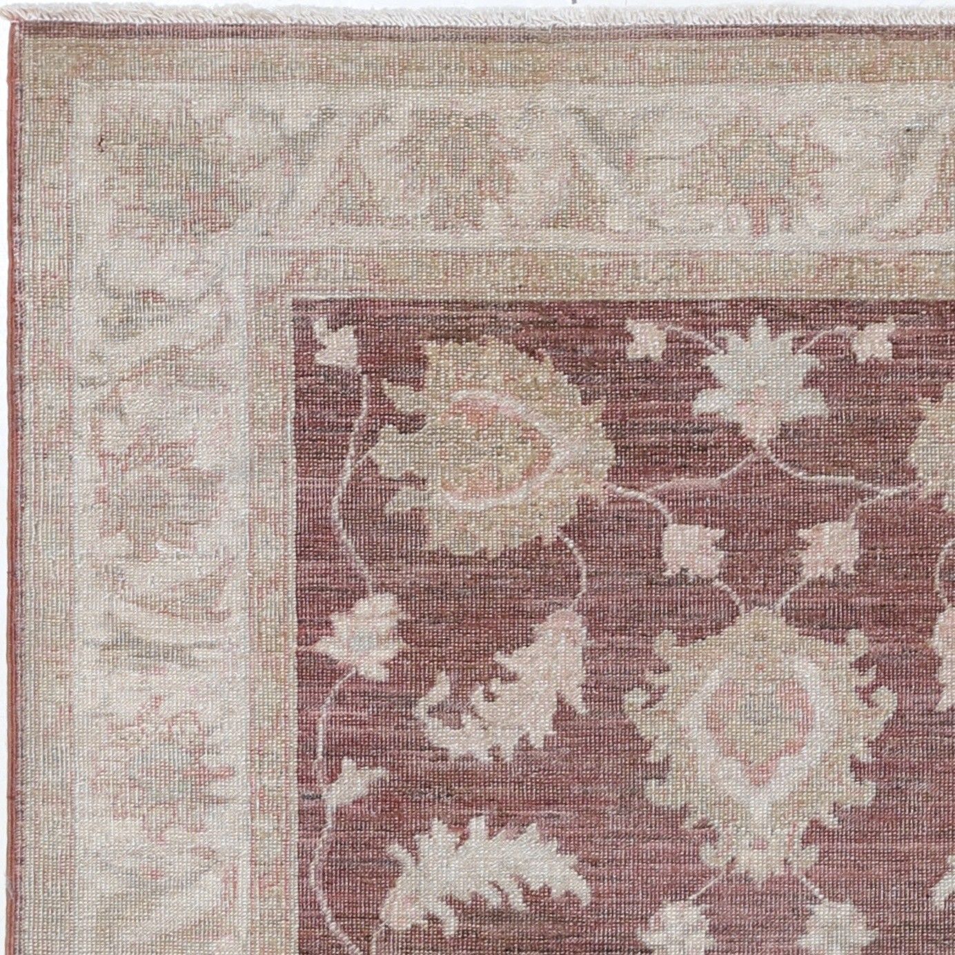 3.2x4.6 Ft Handknotted Red, Ivory Wool Area Rug. Turkish Oushak Accent Rug photo vinterior