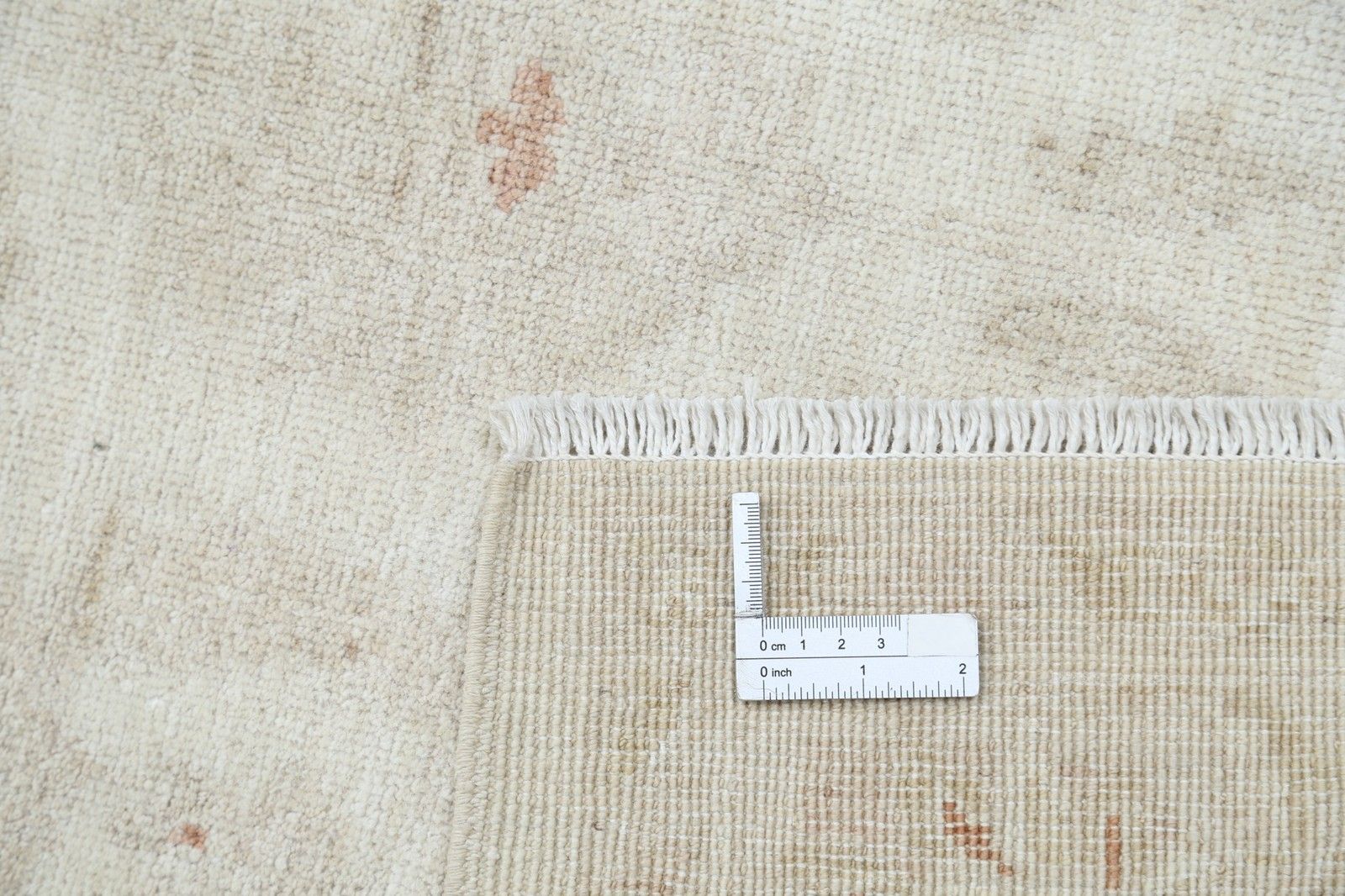 Tapis en laine Oushak turc noué à la main, motif floral sur fond beige, 4 x 6 pi (122 x 183 cm) photo buy