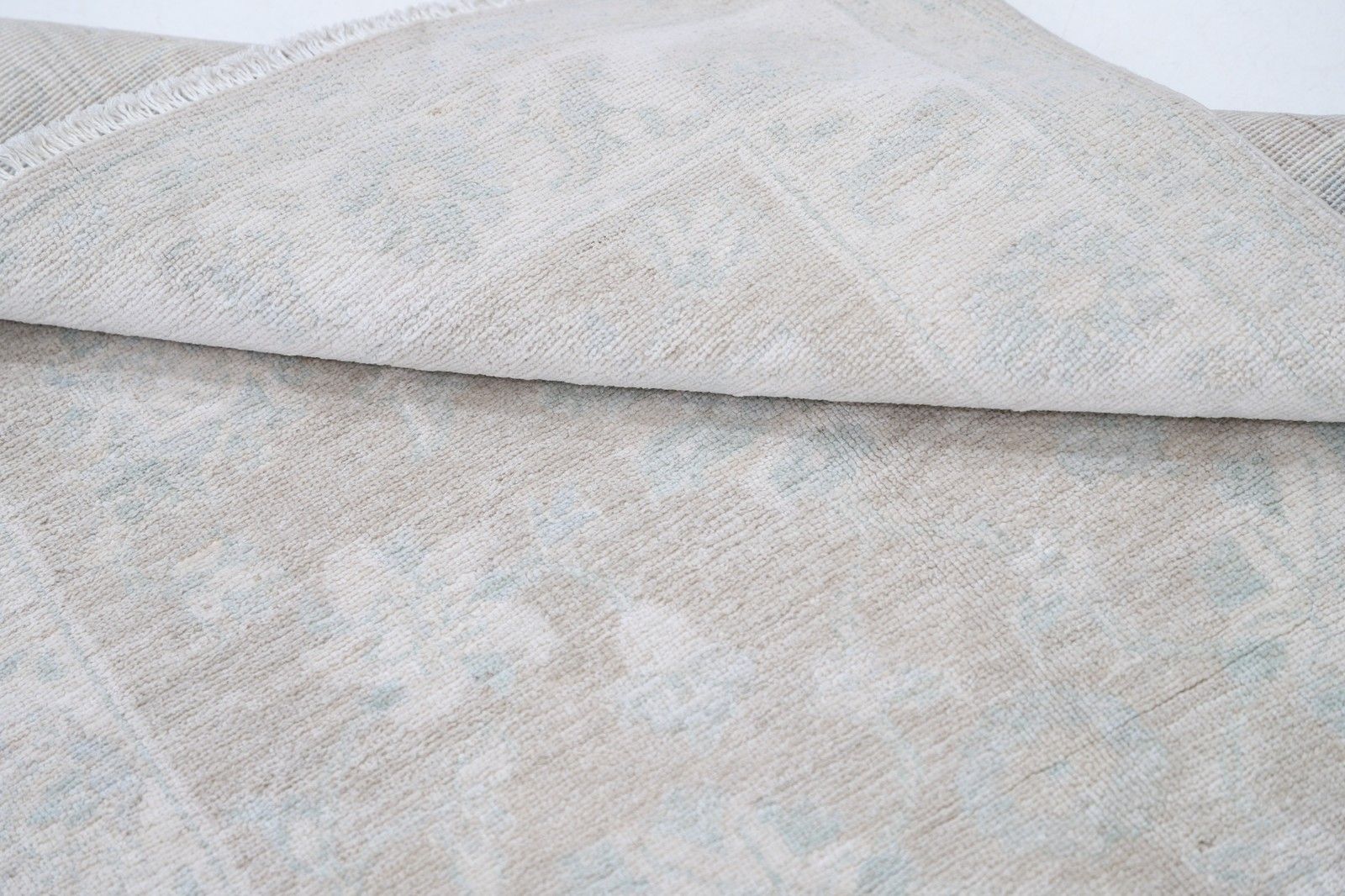 3x5 Ft Hand Knotted Beige Turkish Oushak Wool Rug With All Over Floral Design photo Textiles