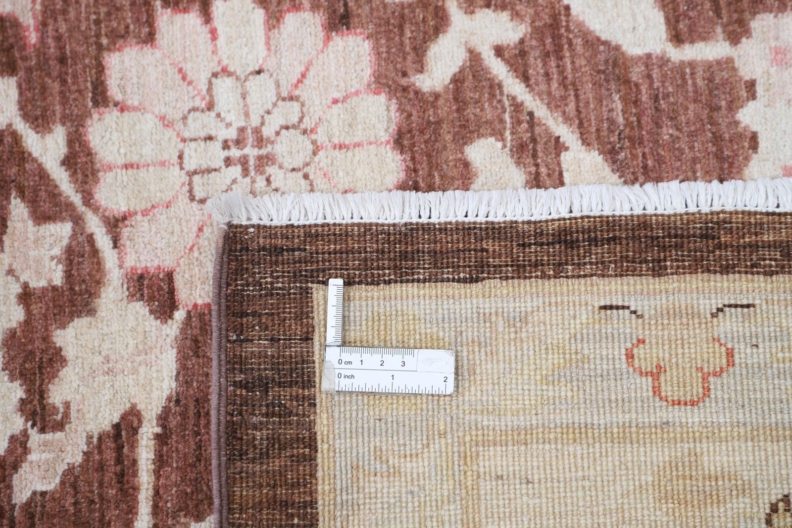 9x11.8 Ft Hand Knotted Floral Large Area Rug With Red Field And Ivory Border photo buy
