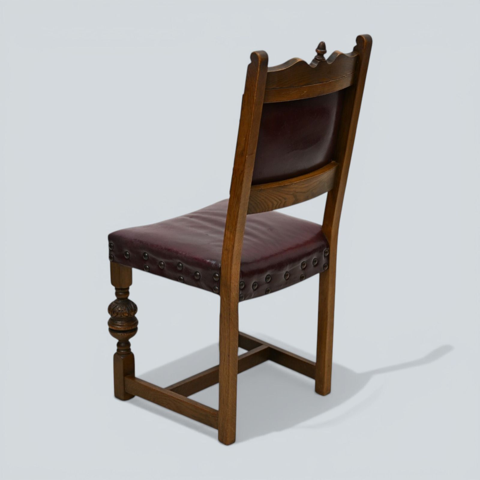 6 Old Charm Dining Chairs Studded Leather Seats/Backs Light Oak Free Uk Delivery photo buy