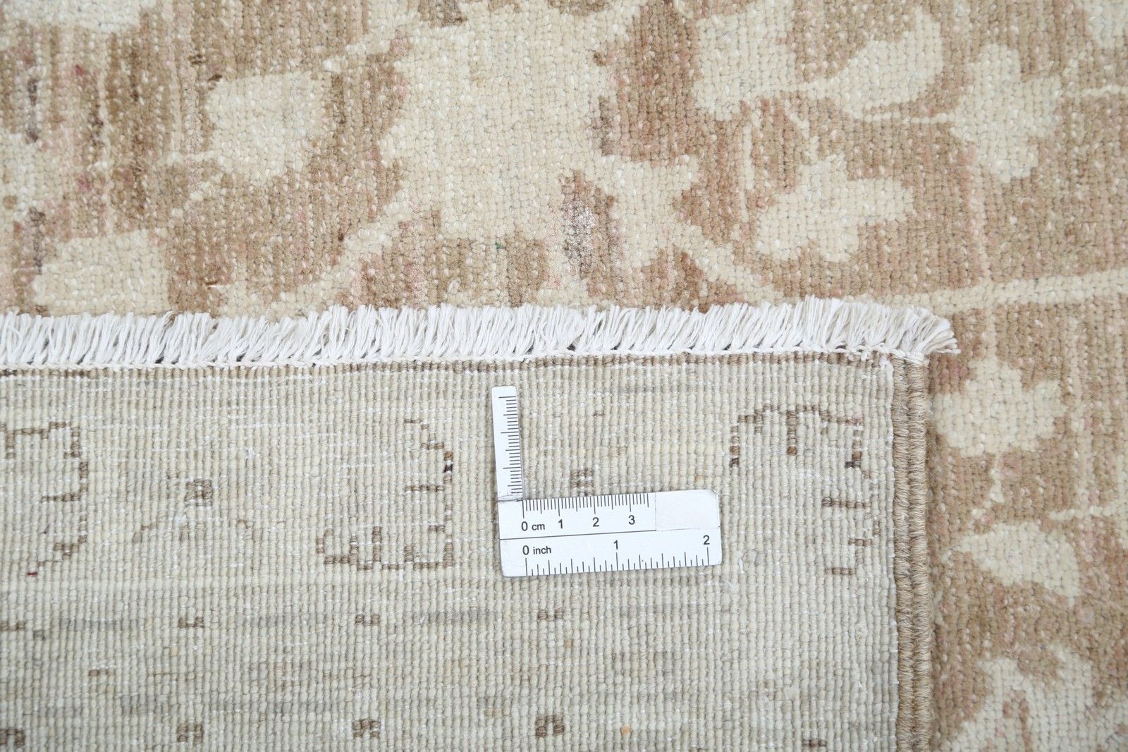 Tapis de style Oushak turc noué à la main 2,60 x 3,65 m, motifs floraux, beige photo buy