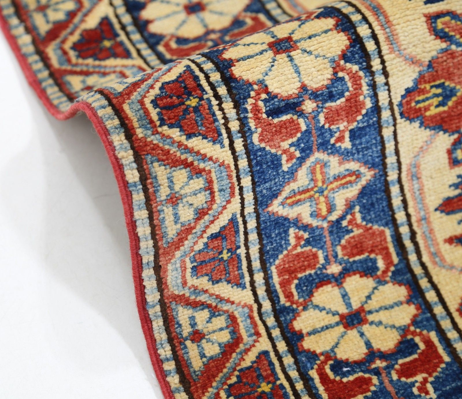 8x10.6 Ft Hand Knotted Tribal Rug In Red, Ivory And Blue. Traditional Carpet photo for sale