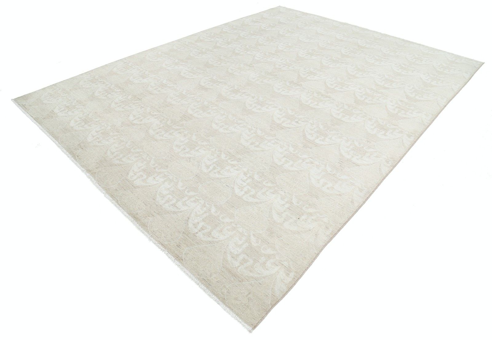 Tapis beige noué à la main, 274 x 300 cm. Décoration intemporelle. 100 % laine photo for sale
