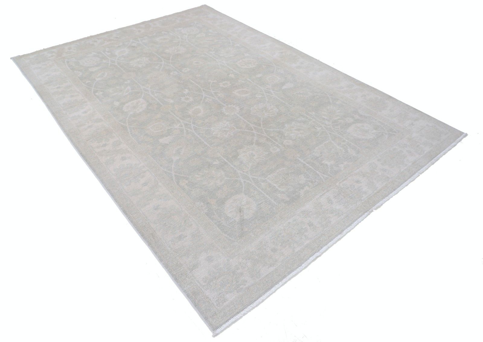 Tapis Oushak turc noué à la main, motif floral, beige, 1,90 x 2,75 m photo furniture