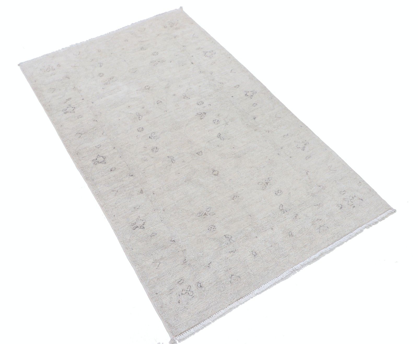 3x4.8 Ft Traditional Hand Knotted Turkish Accent Rug. Neutral Tone Wool Area Rug photo furniture