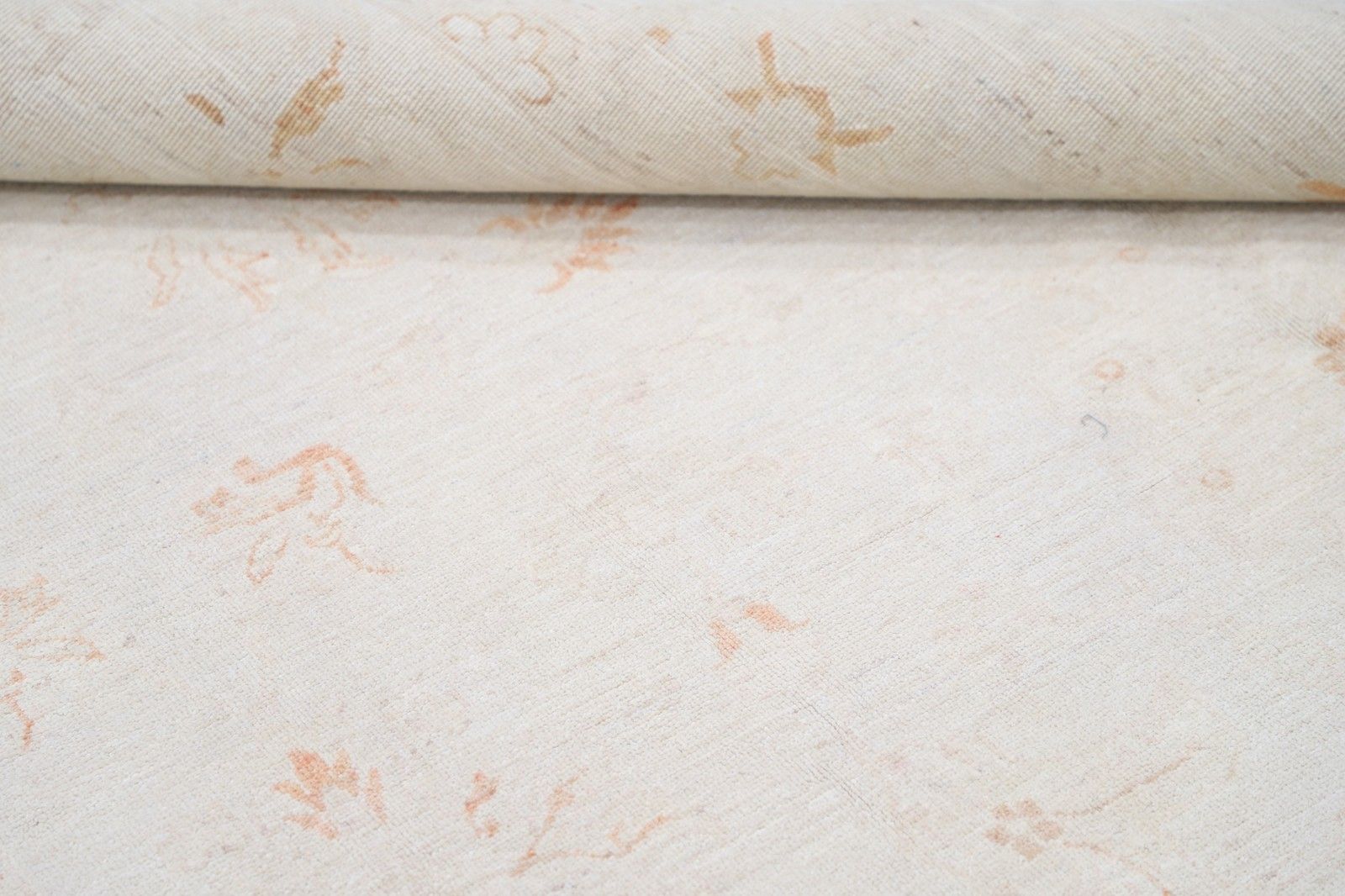 Handgeknoopt vloerkleed 8x10 ft voor de woonkamer. Decoratief beige wollen tapijt photo 3908.0