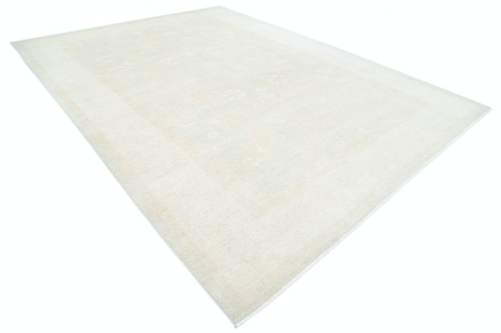 Tapis traditionnel noué à la main 10 x 13,7 pi, pour salon. 100 % laine photo furniture