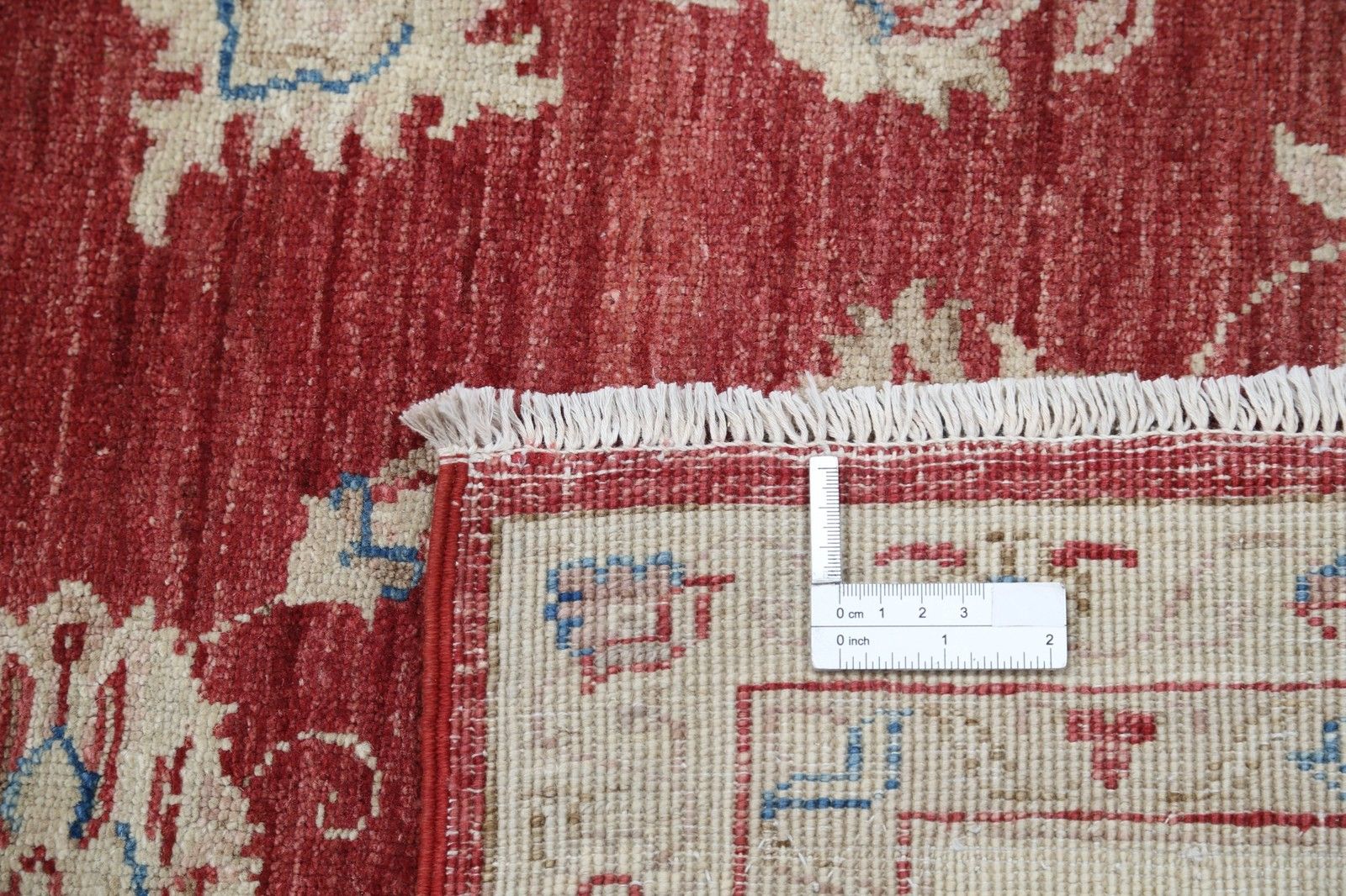 9x11.6 Ft Hand Knotted Floral Turkish Area Rug With Red Field And Ivory Border photo buy