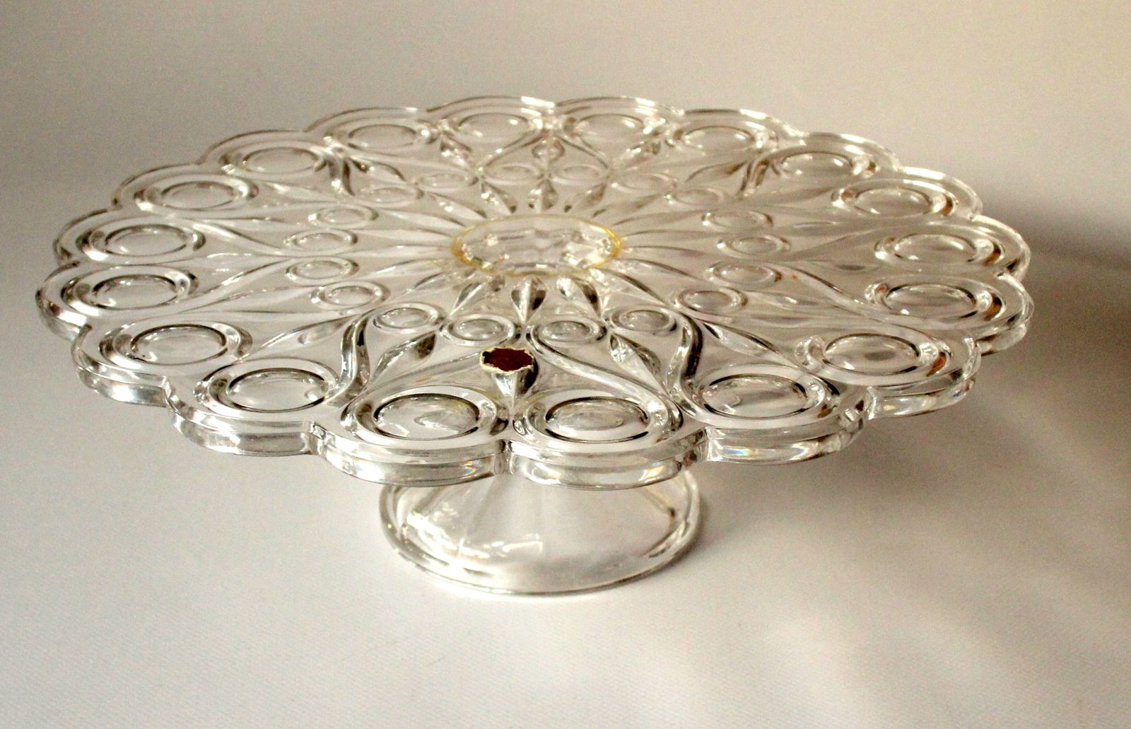 Crystal Glass Cake Plate On Foot By Nachtmann   Vintage photo 60.0