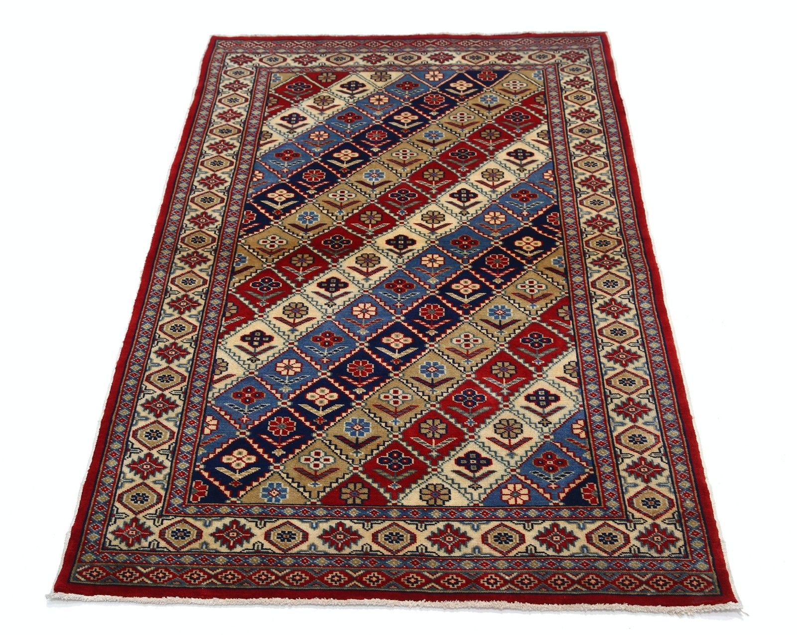 3x5 Ft Colorful Tribal Accent Rug For Bedroom. Hand Knotted Turkish Wool Rug photo Textiles