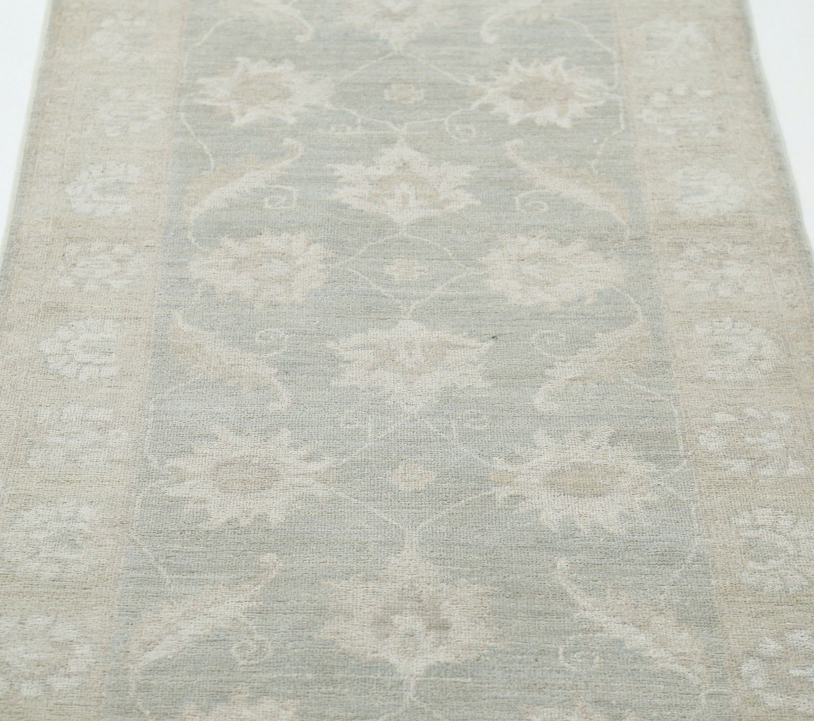 Tapis de couloir à motifs floraux, noué à la main - 0,82 x 2,47 m, tons sourds photo 1064.0