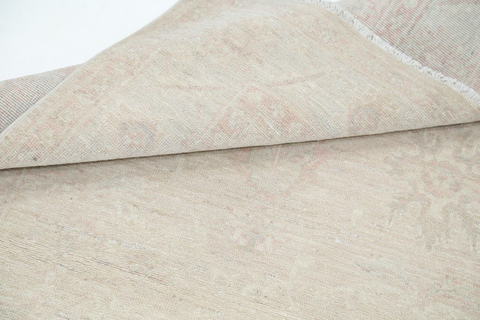 Tapis en laine noué à la main, motif floral traditionnel, beige, 100 % laine, 1 x 1,50 m environ photo Textiles