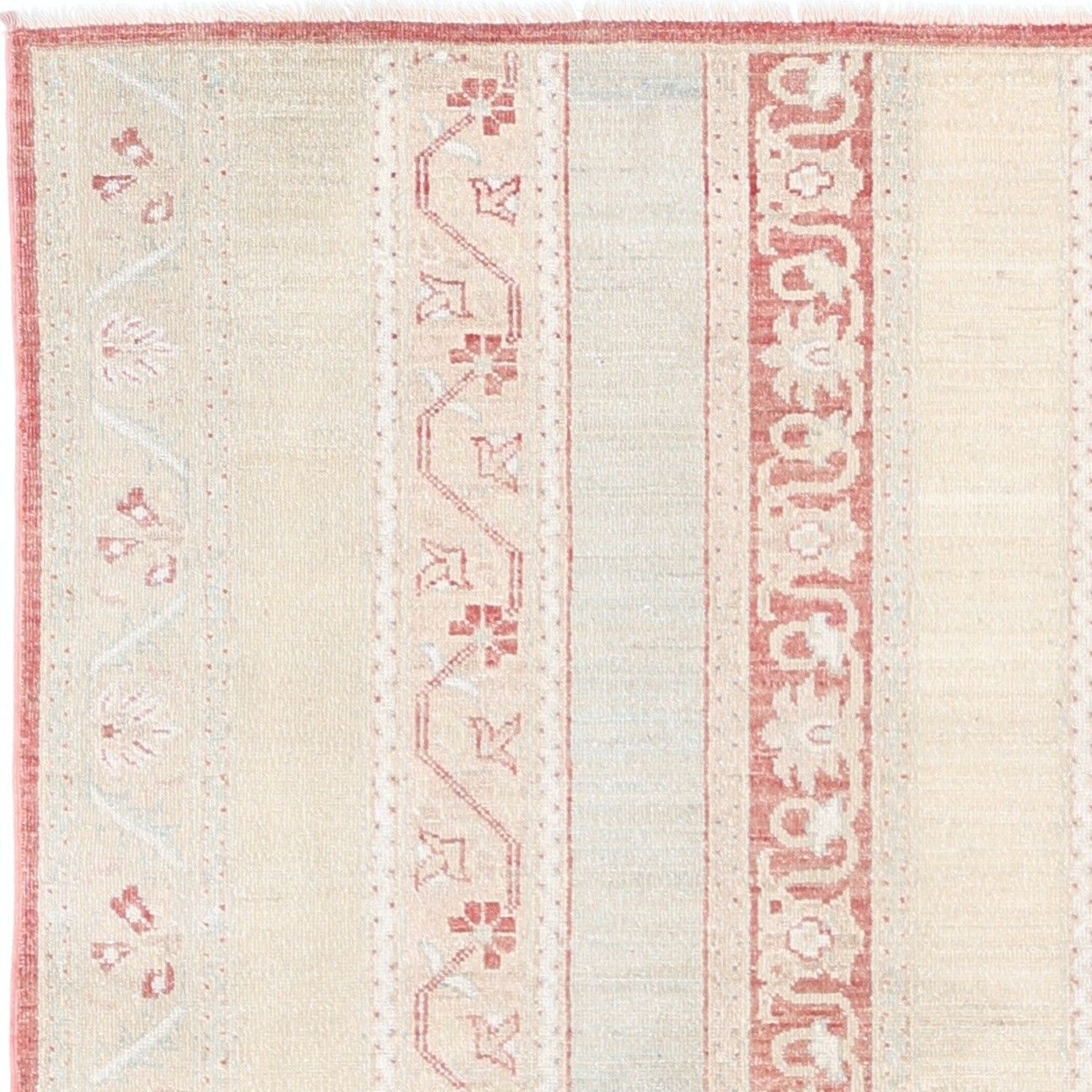 Tapis à motifs rayés turcs noué à la main, beige et rouge, 1,15 x 1,76 m photo vinterior