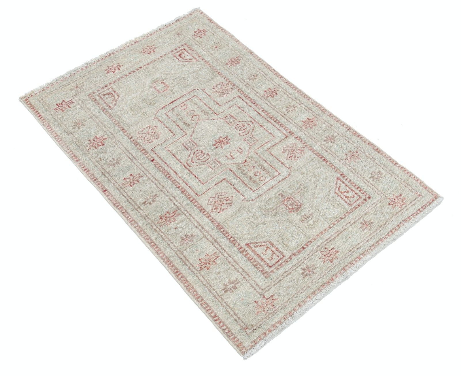 2x3.2 Ft Traditional Hand Knotted Accent Rug. Beige Turkish Rug. All Wool photo furniture