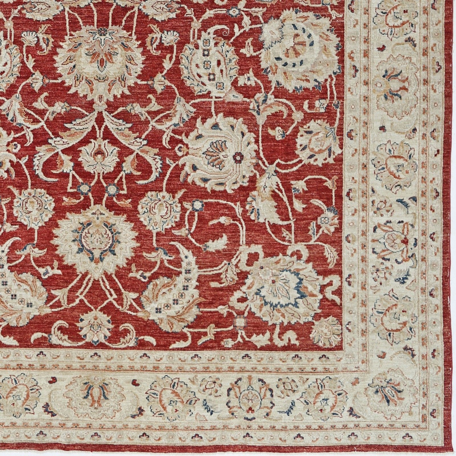 10.2x14.2 Ft Hand Knotted Wool Large Area Rug Floral Design. Red Oushak Carpet photo buy