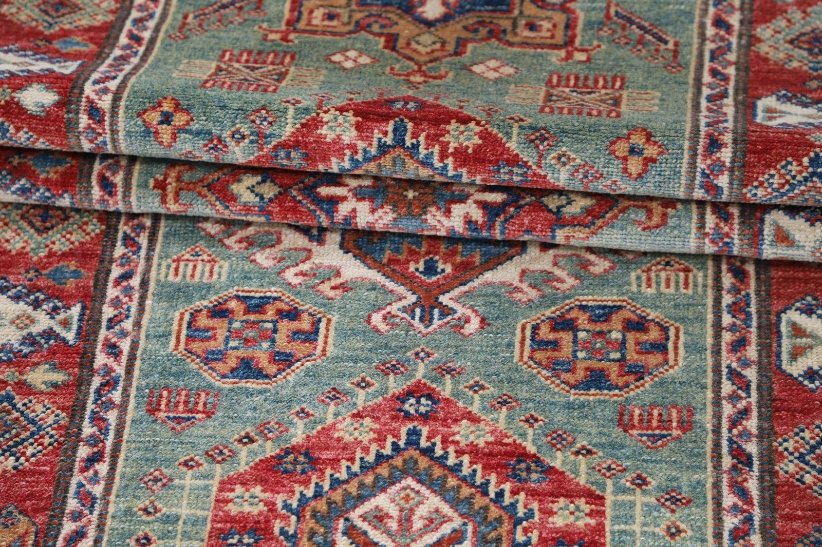 2,6 x 7,7 ft handgeknoopt Turks loperkleed voor keuken en gang photo Textiel