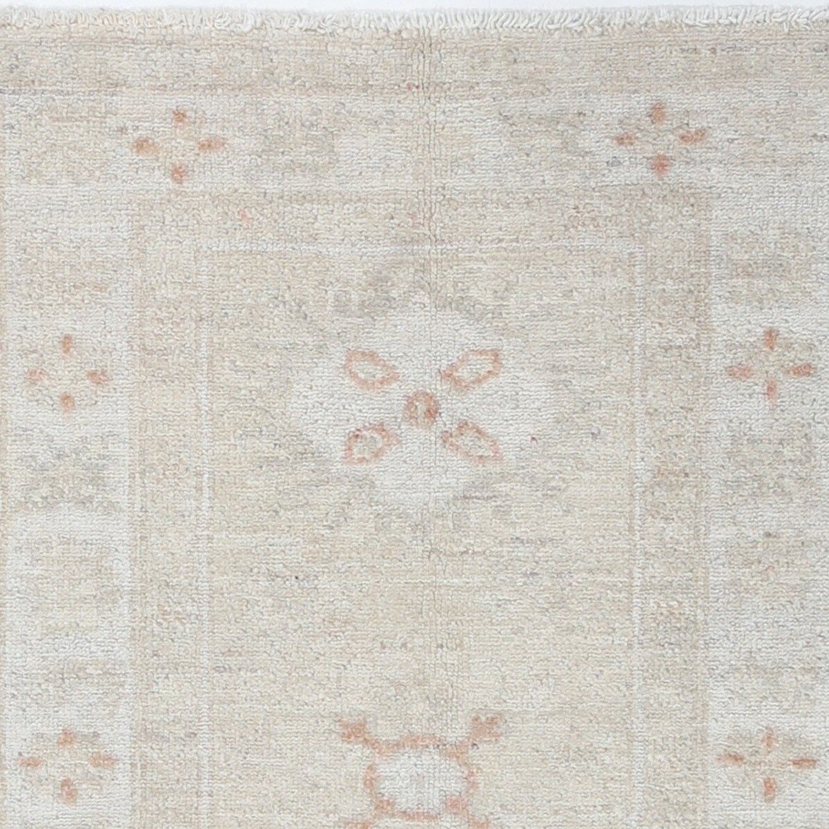 2,6x6,6 ft Beige Wollen Loper voor Gang - Handgeknoopt Tapijt voor Keuken photo vinterior