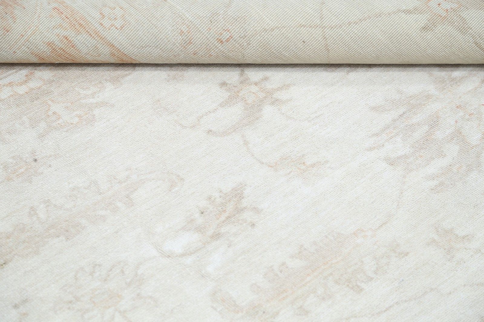 9.3x11.2 Ft Hand Knotted Beige Large Area Rug. Traditional Floral Oushak Carpet photo 5373.0