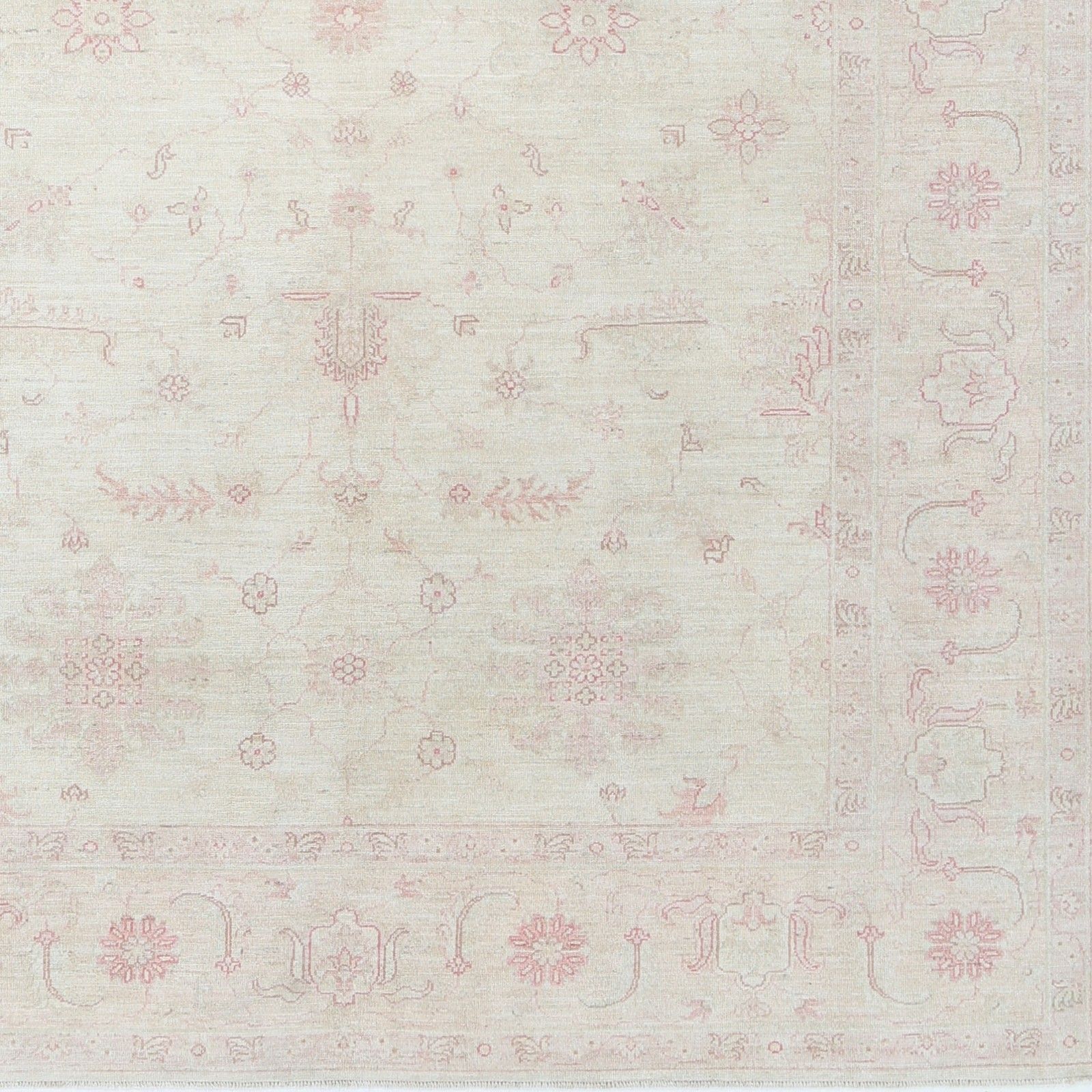 Tapis de sol en laine noué à la main, beige, grand format 8 x 11 pi. Tapis traditionnel à motifs floraux photo buy
