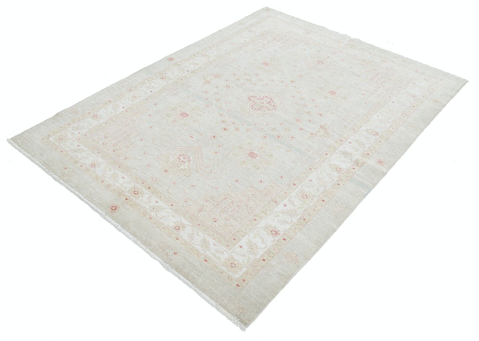 Tapis en laine turc noué à la main, 153 x 201 cm, pour salon, tons doux photo for sale