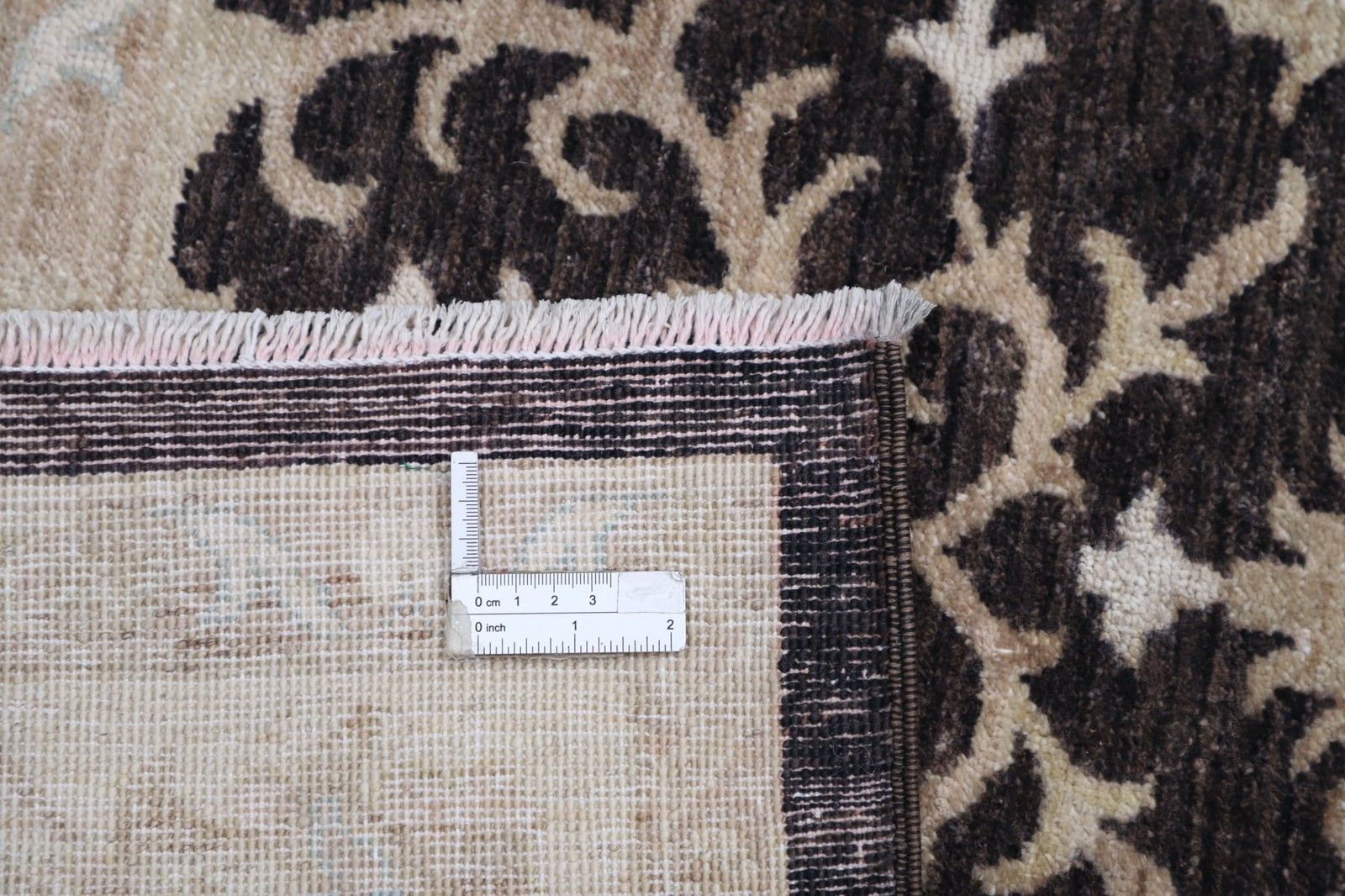 Tapis turc noué à la main, motif floral, en brun et beige, 171 x 237 cm. 100 % laine photo buy