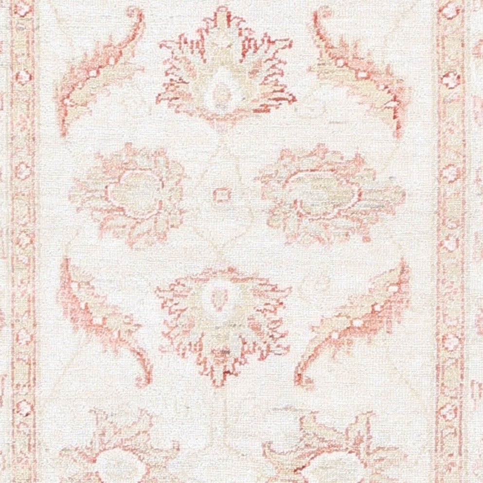 Tapis Oushak beige noué à la main, motif floral sur toute la surface, 82 x 112 cm. 100 % laine photo buy