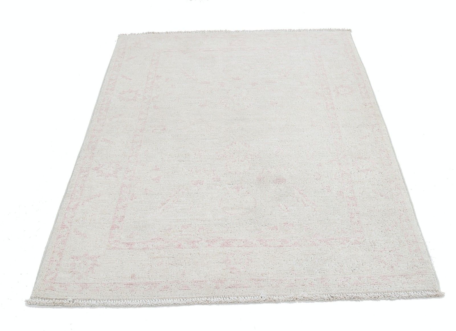 Tapis d'appoint traditionnel noué à la main en laine beige, 0,79 x 1,17 m, pour chambre et entrée photo furniture