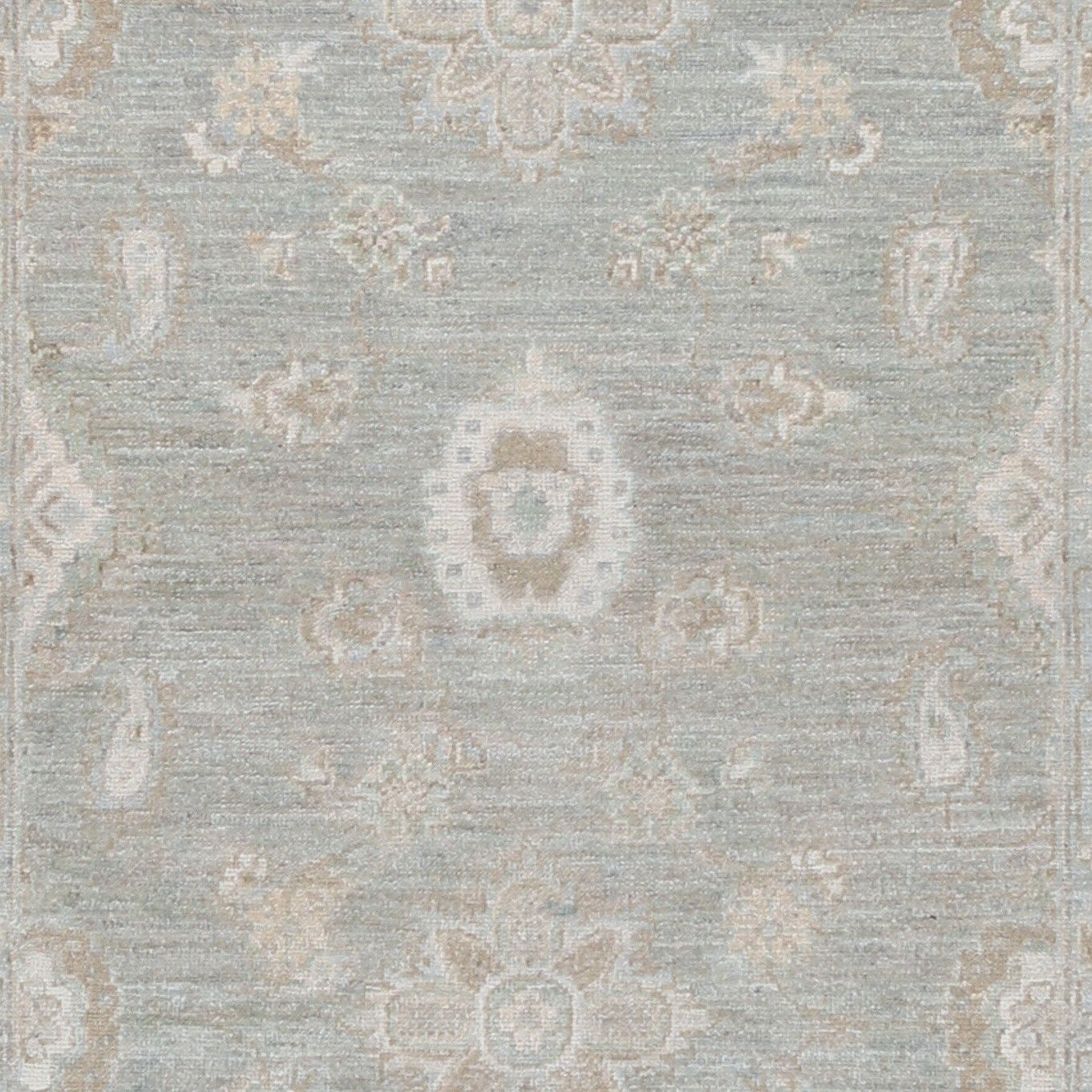Tapis en laine noué à la main, bleu clair et ivoire, tons doux, 0,79 x 1,27 m (2,6 x 4,2 pi) photo buy