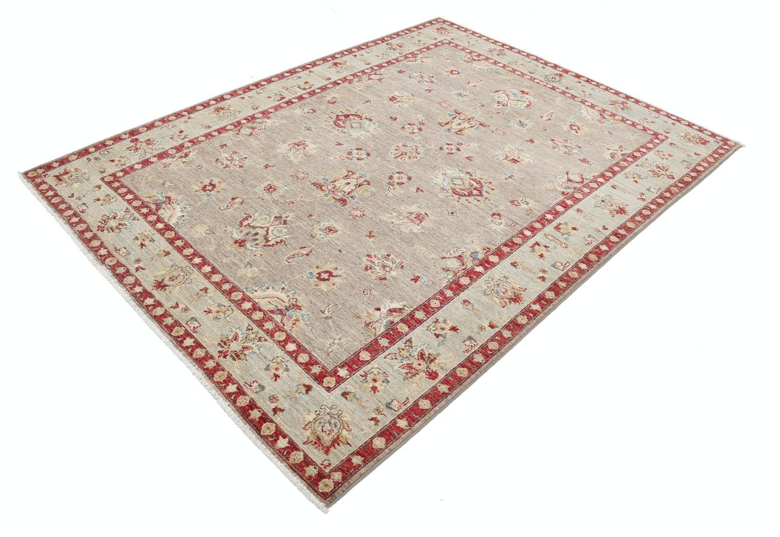 5.7x7.7 Ft  Hand Knotted Floral Oushak Wool Area Rug For Living Room Decor photo furniture