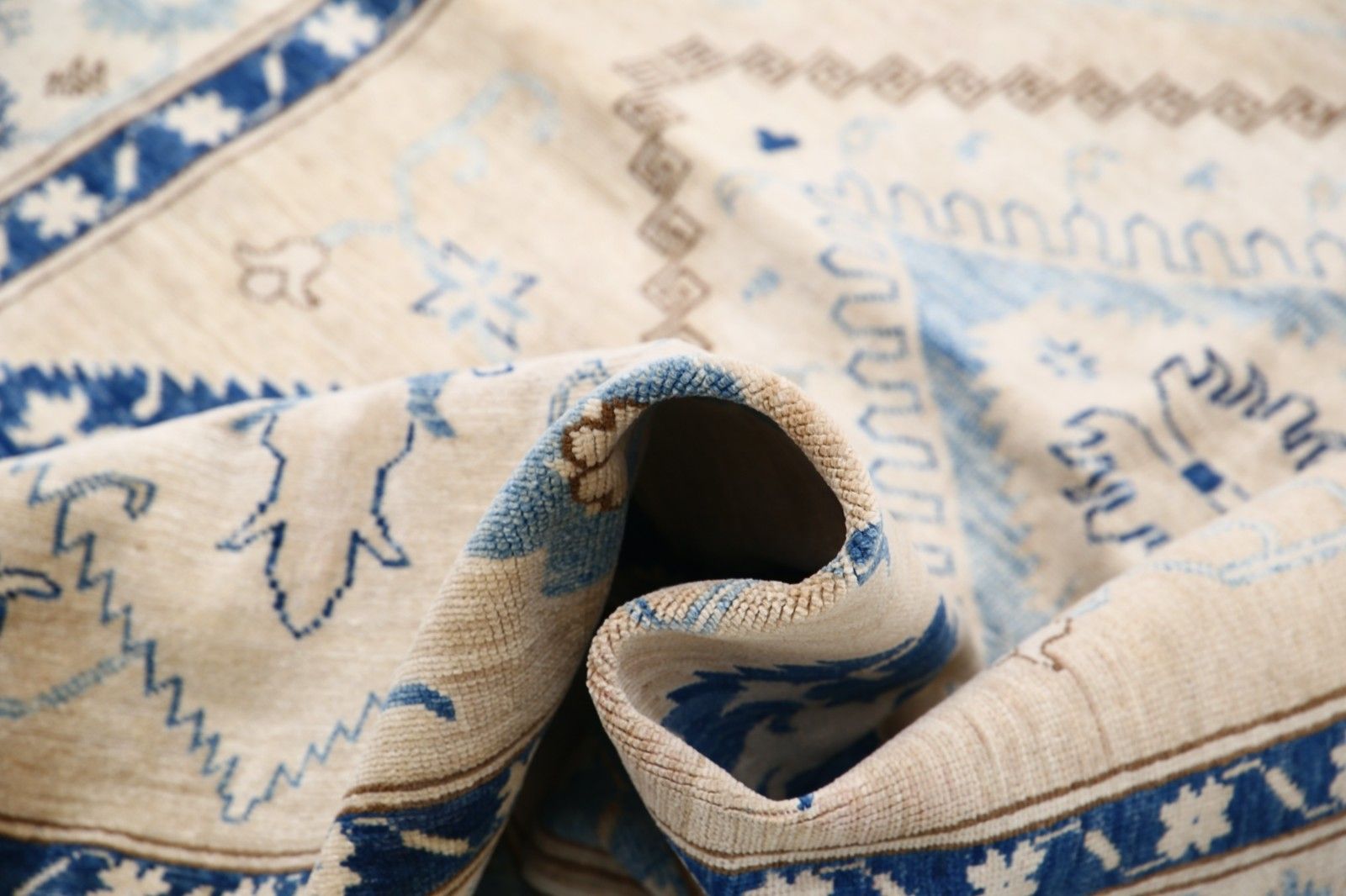 4,7 x 6,6 ft, 100% natuurlijke wol, handgeknoopt Turks vloerkleed voor de woonkamer photo buy