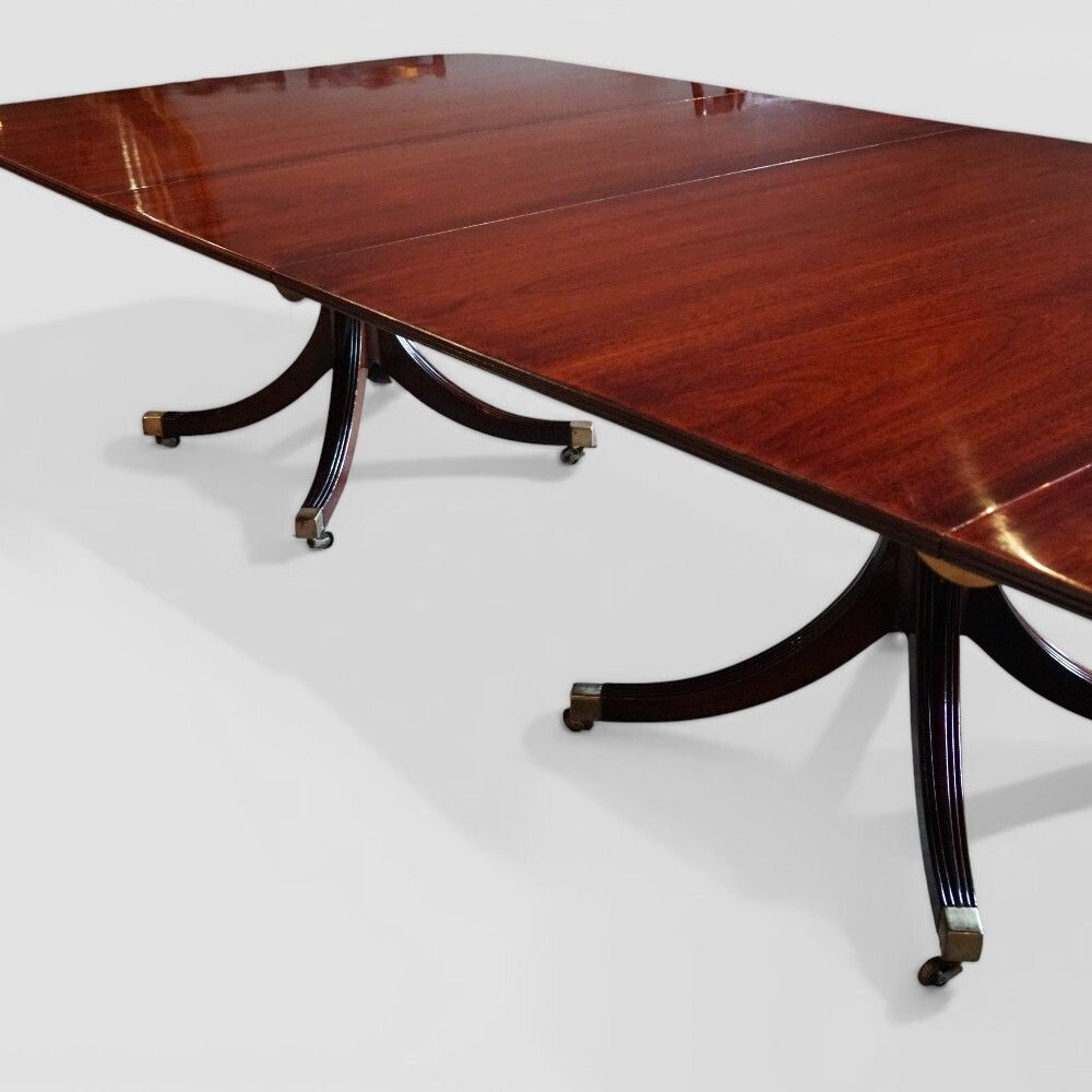 George V Mahogany 3 Pillar Dining Table 384cms photo Furniture