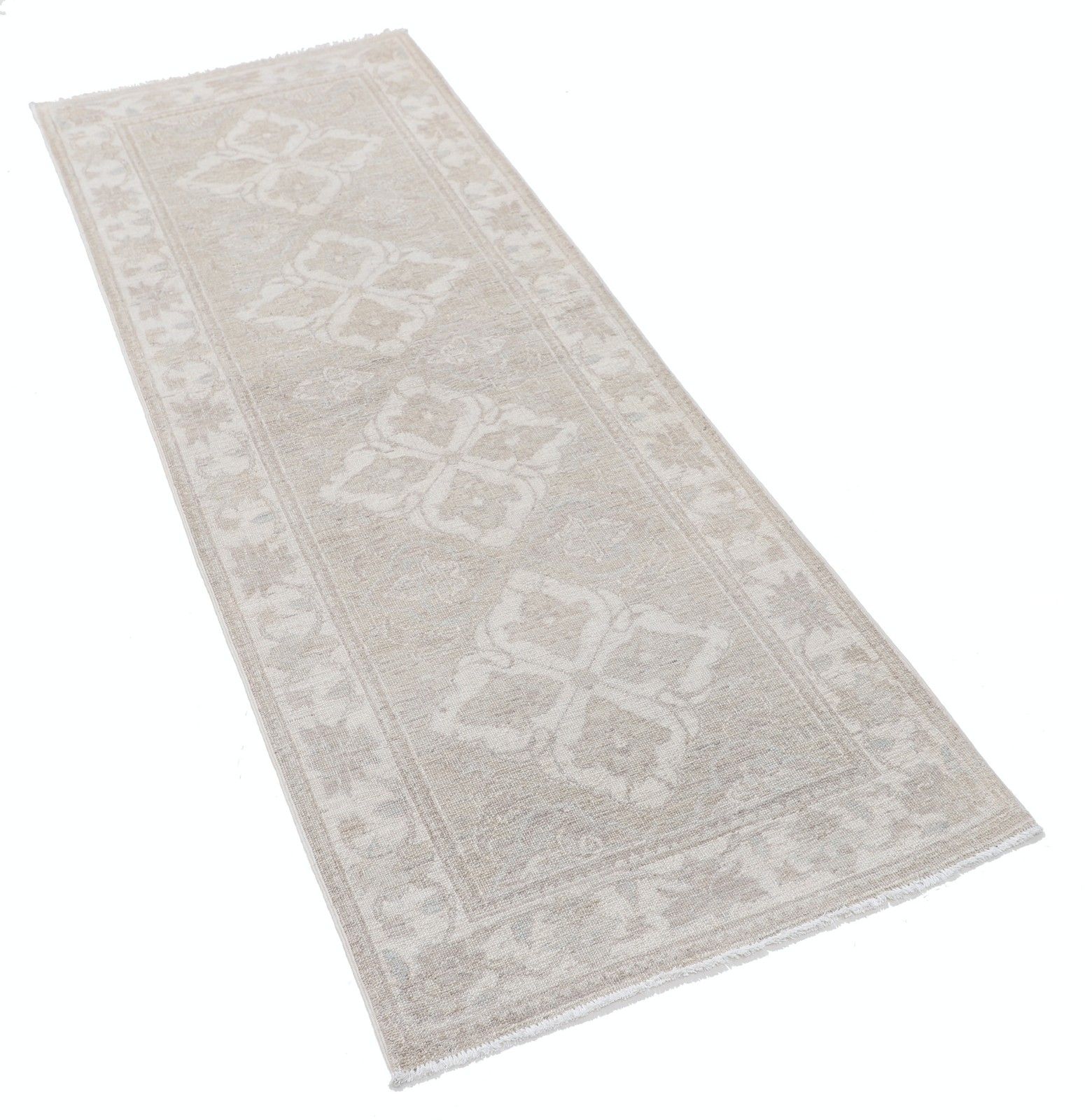 Tapis de couloir noué à la main 74 x 199 cm. Tapis de couloir beige. Tapis de cuisine en laine photo furniture
