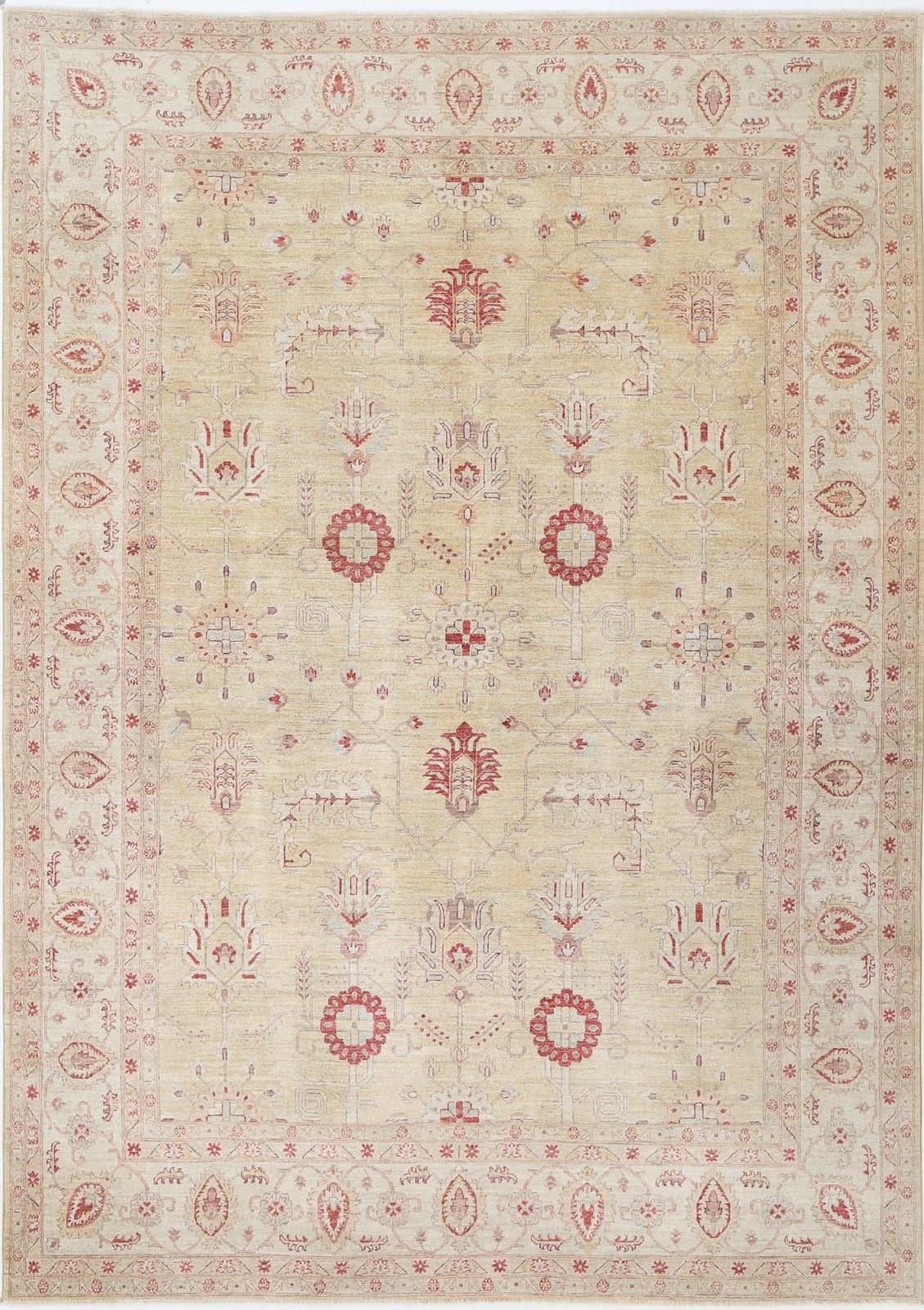 8.6x12 Ft Floral Pattern Hand Knotted Large Rug. 100% Wool Handmade Carpet
