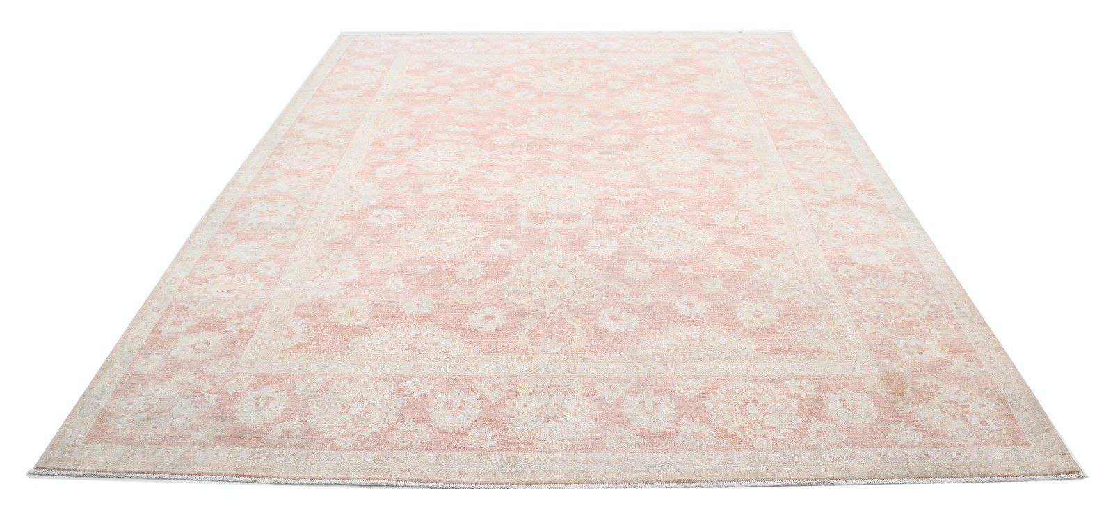 8x10 Ft Hand Knotted Blush And Ivory Rug. Floral Design Carpet For Living Room photo Textiles