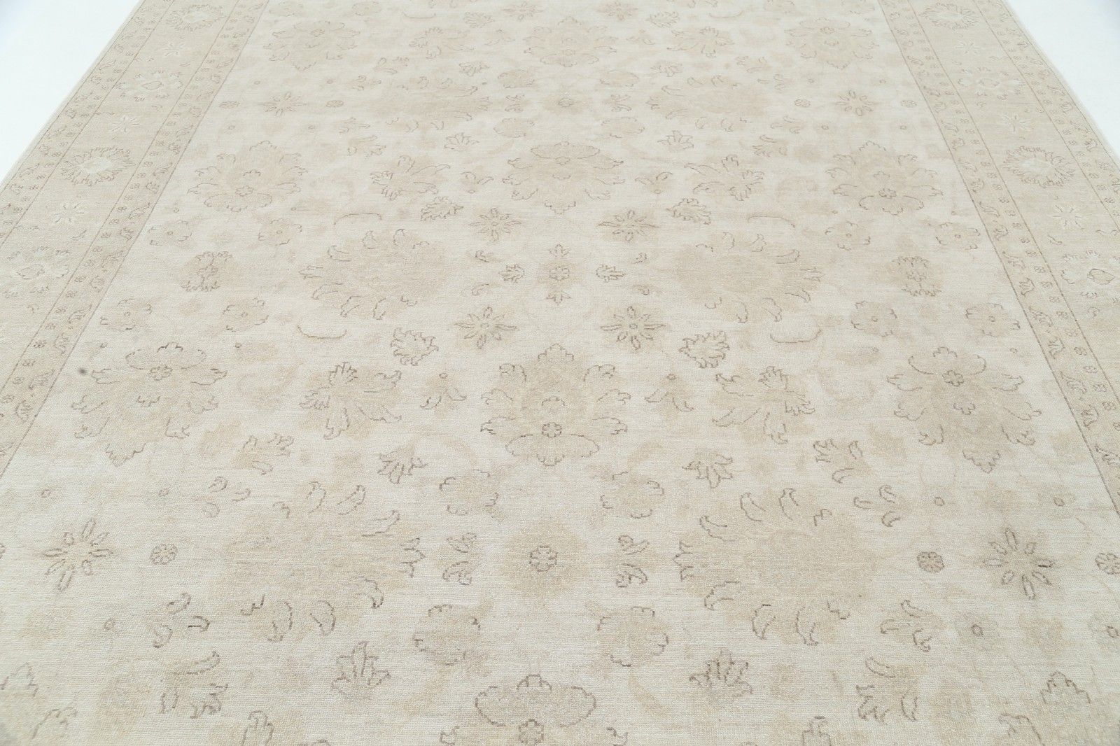 9x12 Ft Handknotted Traditional Beige Large Area Rug. 100% Wool Carpet photo 5373.0
