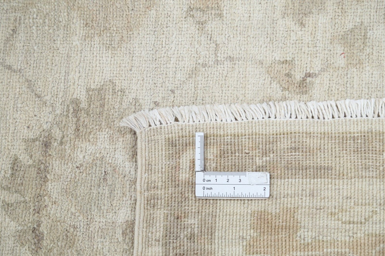 Tapis Oushak en laine beige noué à la main, motif floral, 1,63 x 2,37 m photo buy