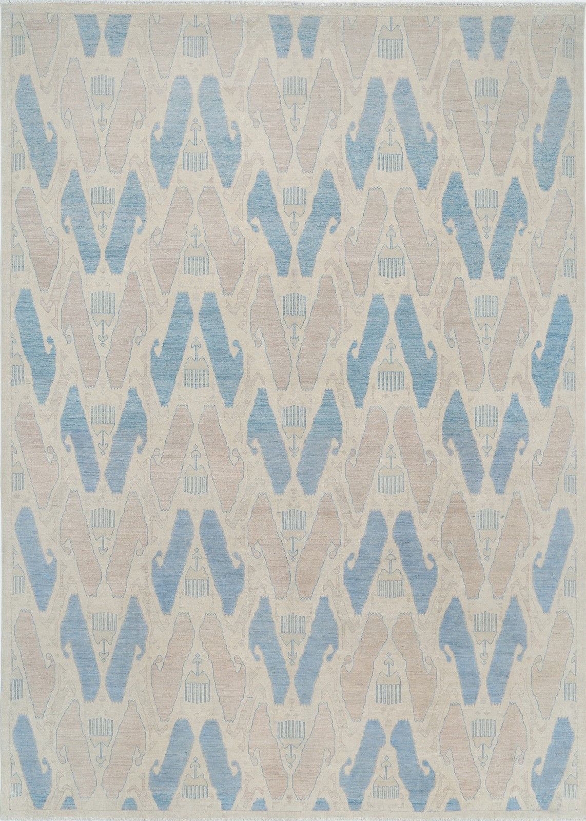 8.6x12 Ft Handknotted Large Area Rug For Living Room Decor. 100% Wool Carpet