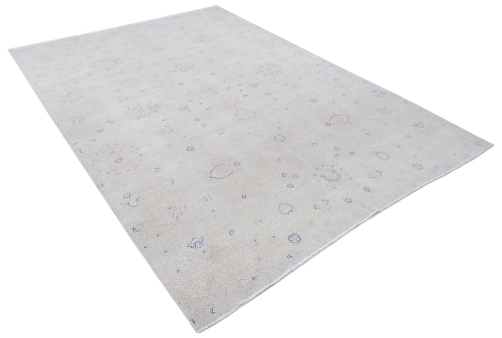 6.8x9.6 Ft Hand Knotted Beige Area Rug For Living Room. Traditional Large Carpet photo furniture
