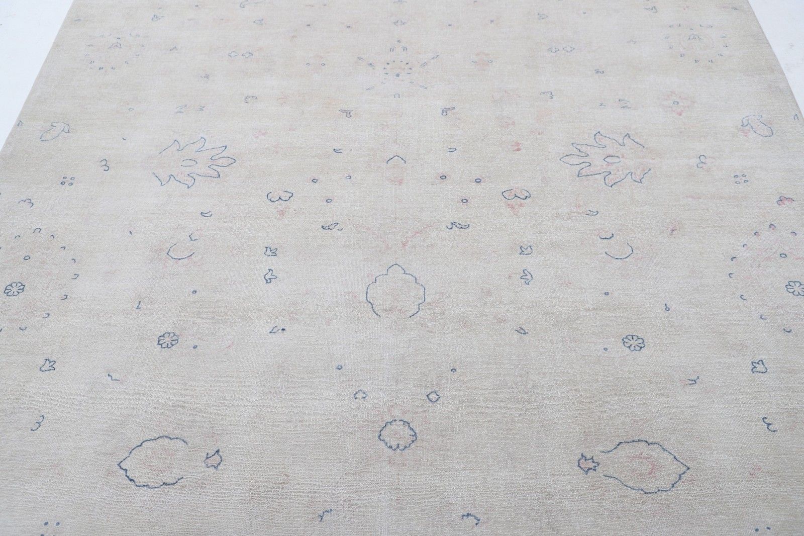 6.8x9.6 Ft Hand Knotted Beige Area Rug For Living Room. Traditional Large Carpet photo for sale