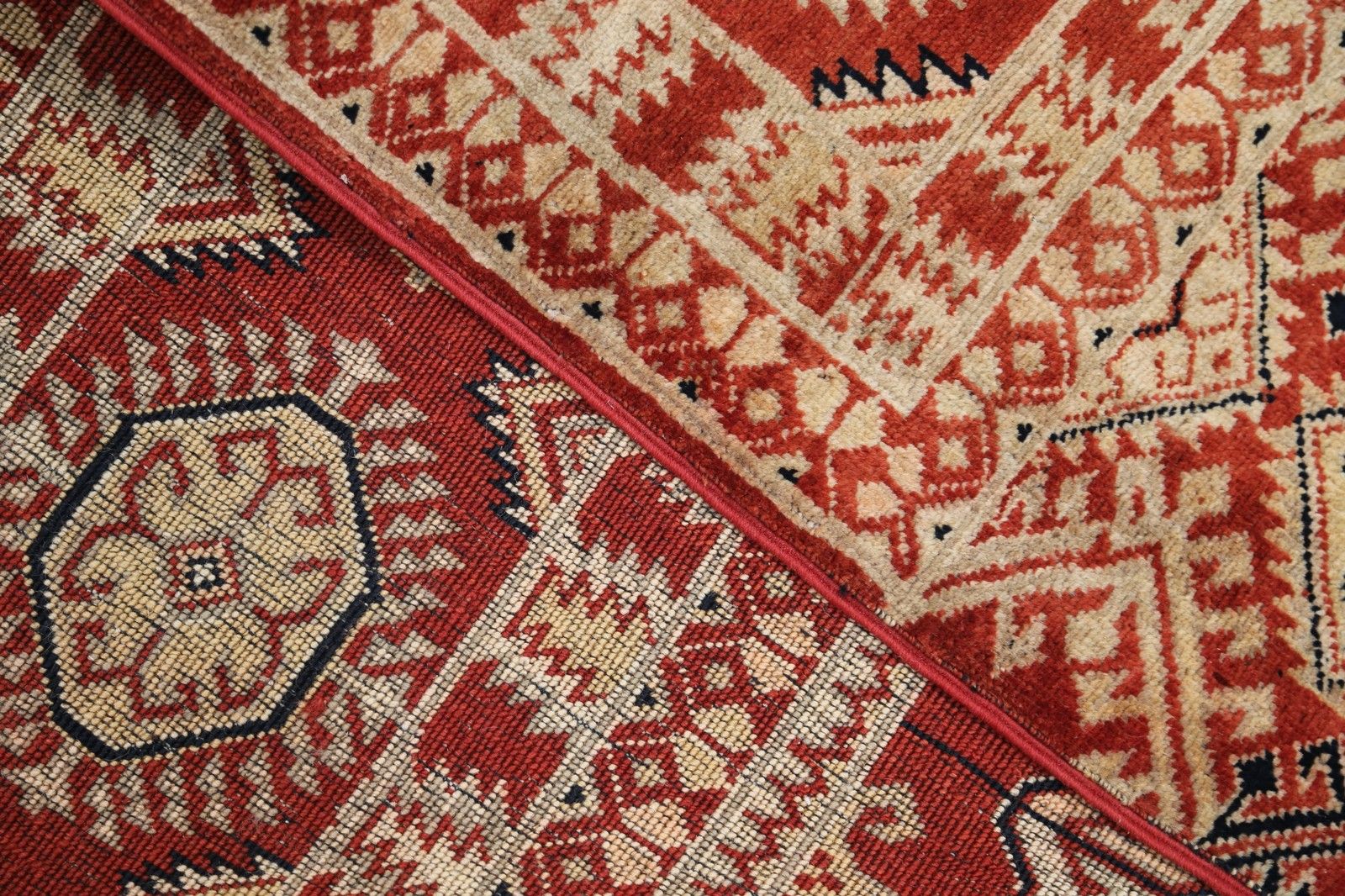 2,04 x 2,49 m Handgeknoopt Rood, Ivoor Wollen Vloerkleed. Traditioneel Tribaal Stijl Tapijt photo buy