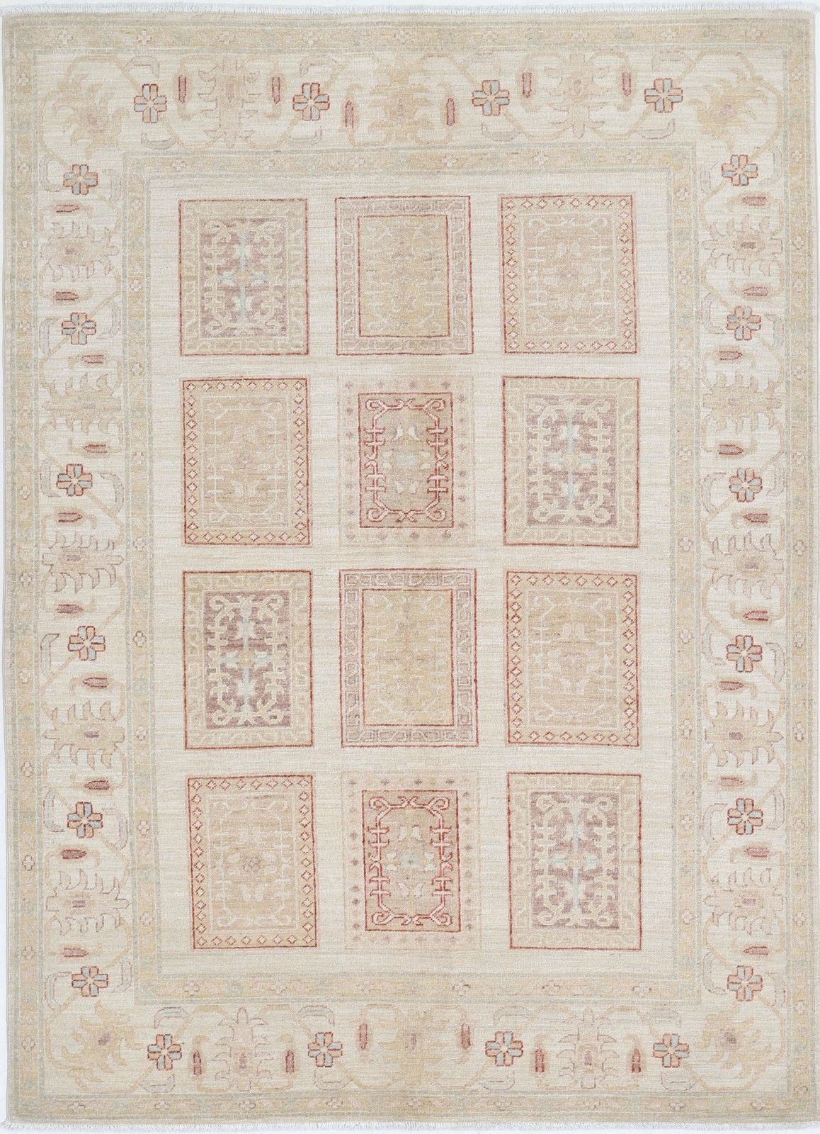 Handgeknoopt Turks vloerkleed 145 x 204 cm voor de woonkamer. 100% wol