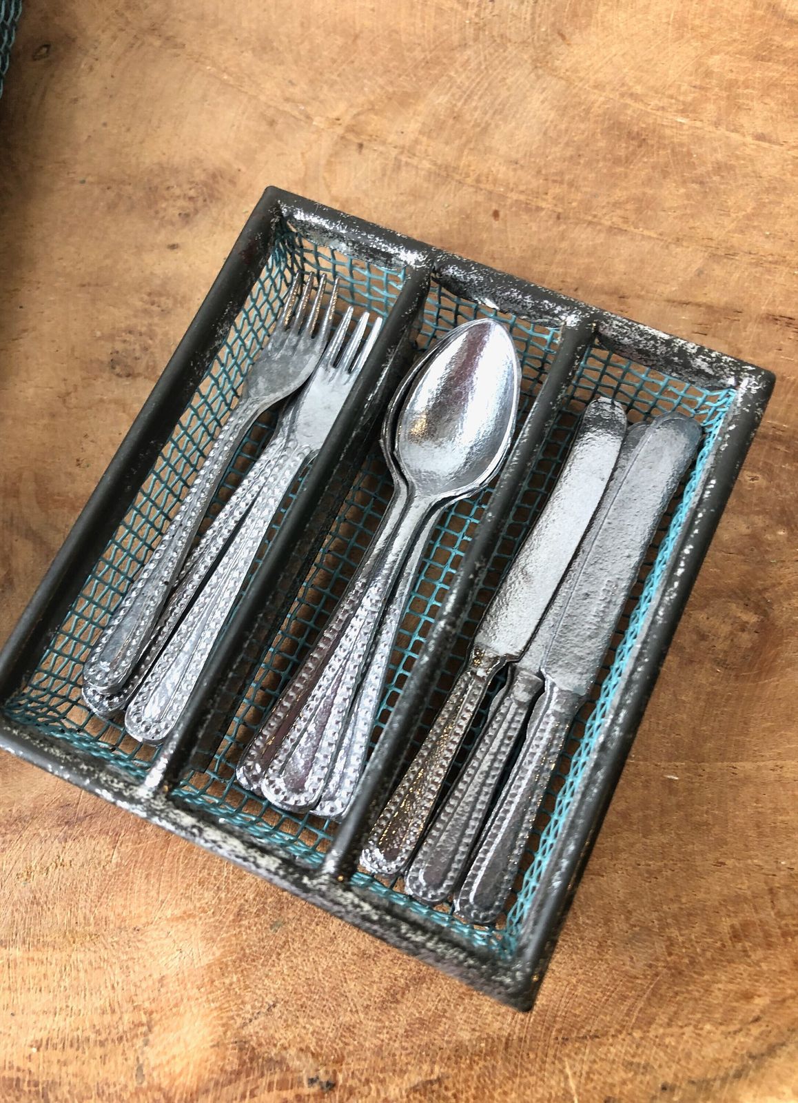 Vintage Mini Toy Cutlery Set, Dolls Furniture, Play Set photo vintage
