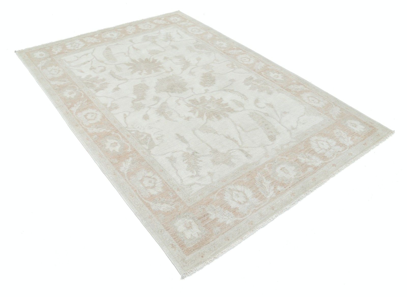 5.6x8 Ft Handmade Beige Area Rug For Dining Room. 100% Wool Rug For Living Room photo furniture