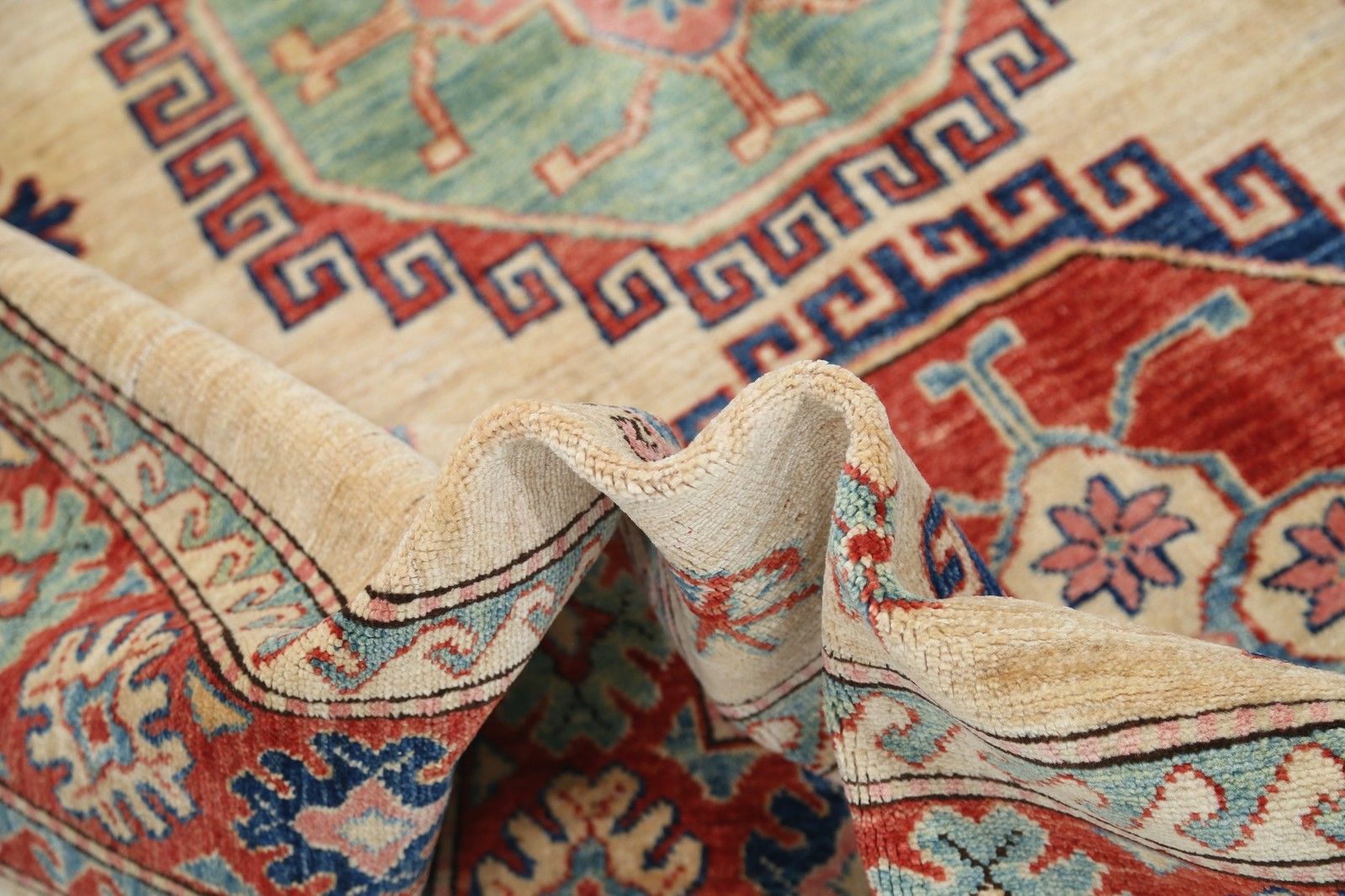 4.8x7 Ft Wool Handknotted Turkish Area Rug For Living Room And Bedroom Decor photo vinterior