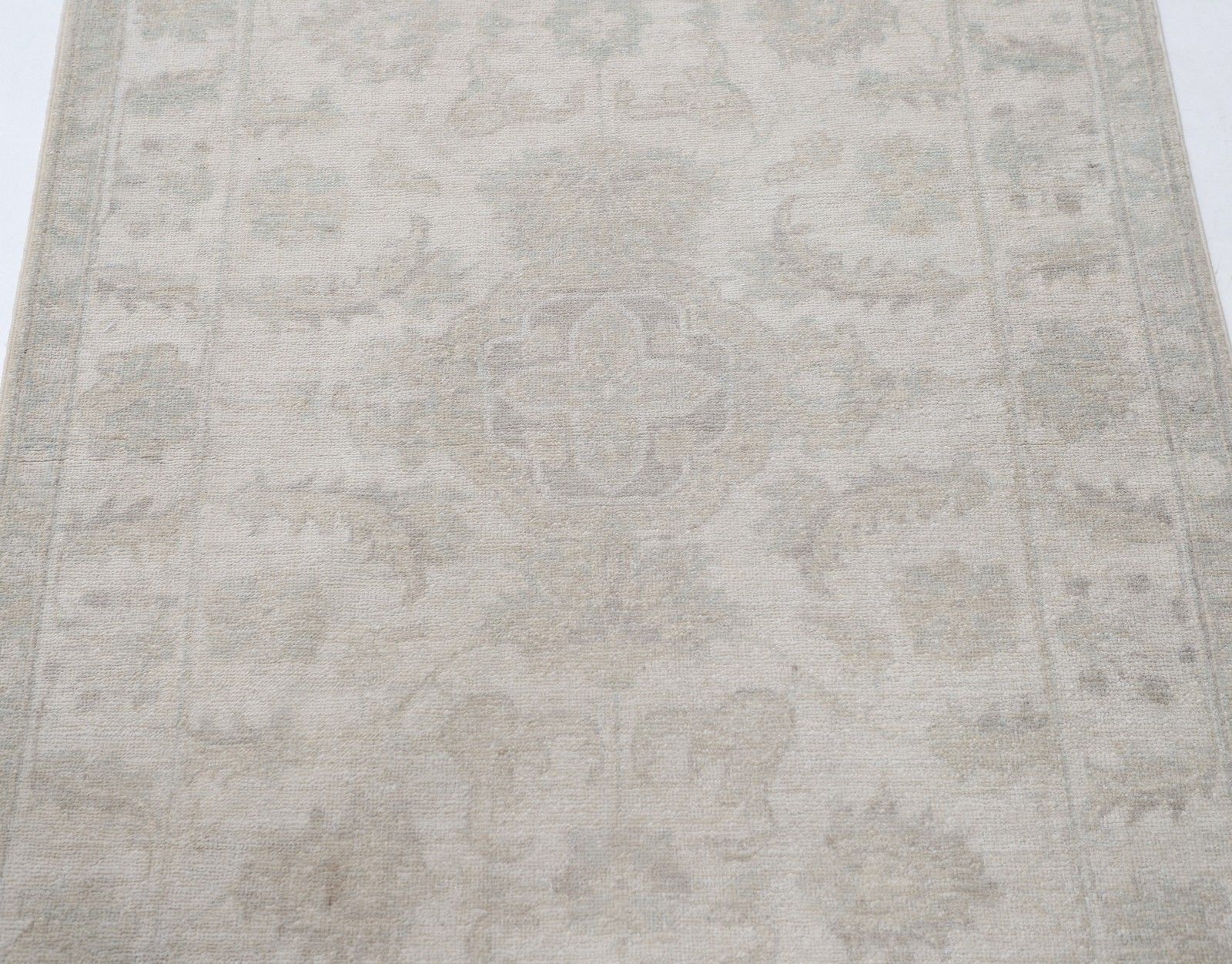 3x5 Ft Hand Knotted Small Turkish Wool Rug. Beige Accent Rug With Floral Design photo for sale
